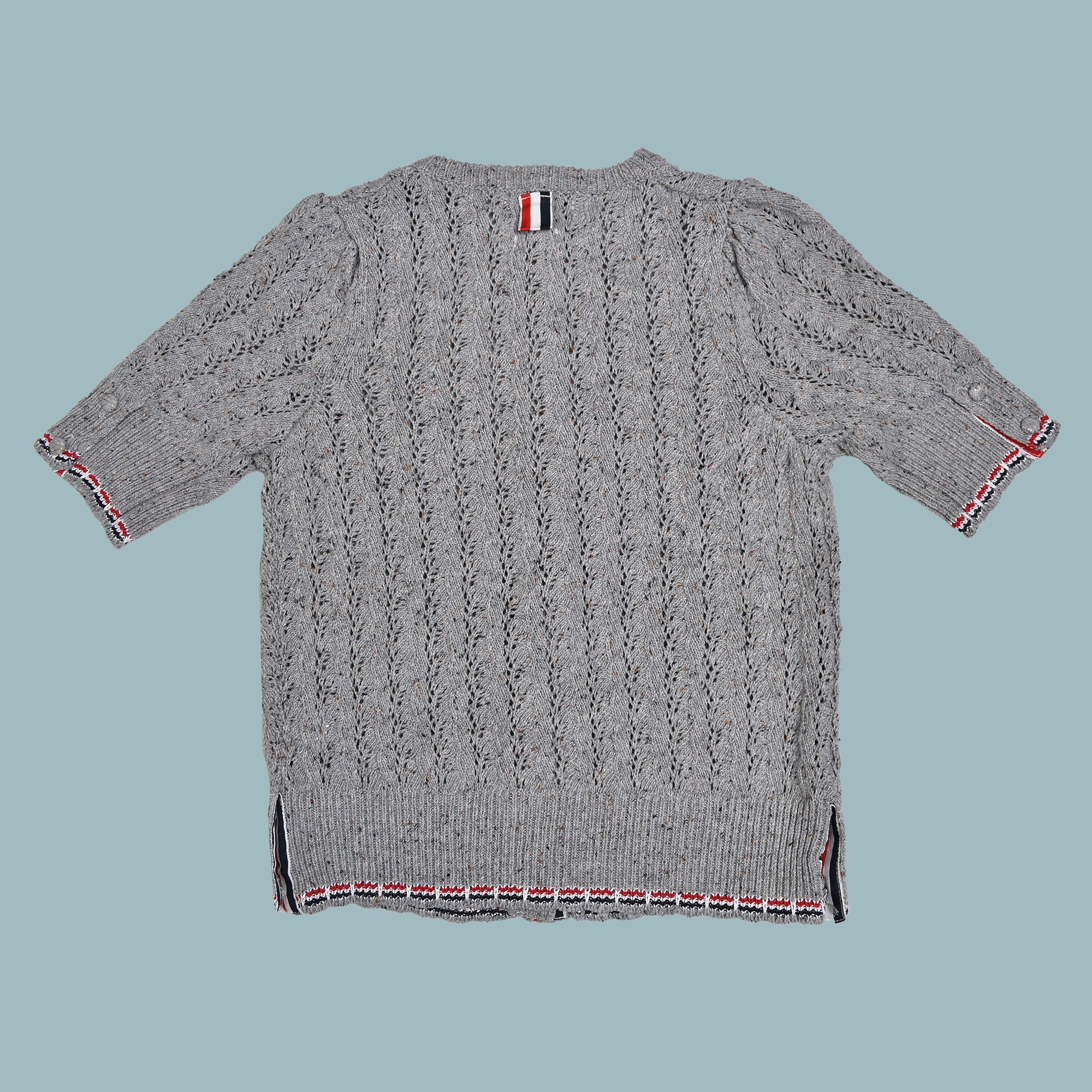 Thom Browne THOM BROWNE SHORT SLEEVE KNIT CARDIGAN GRAY MADE IN JAPAN Size M / US 6-8 / IT 42-44 - 6 Thumbnail