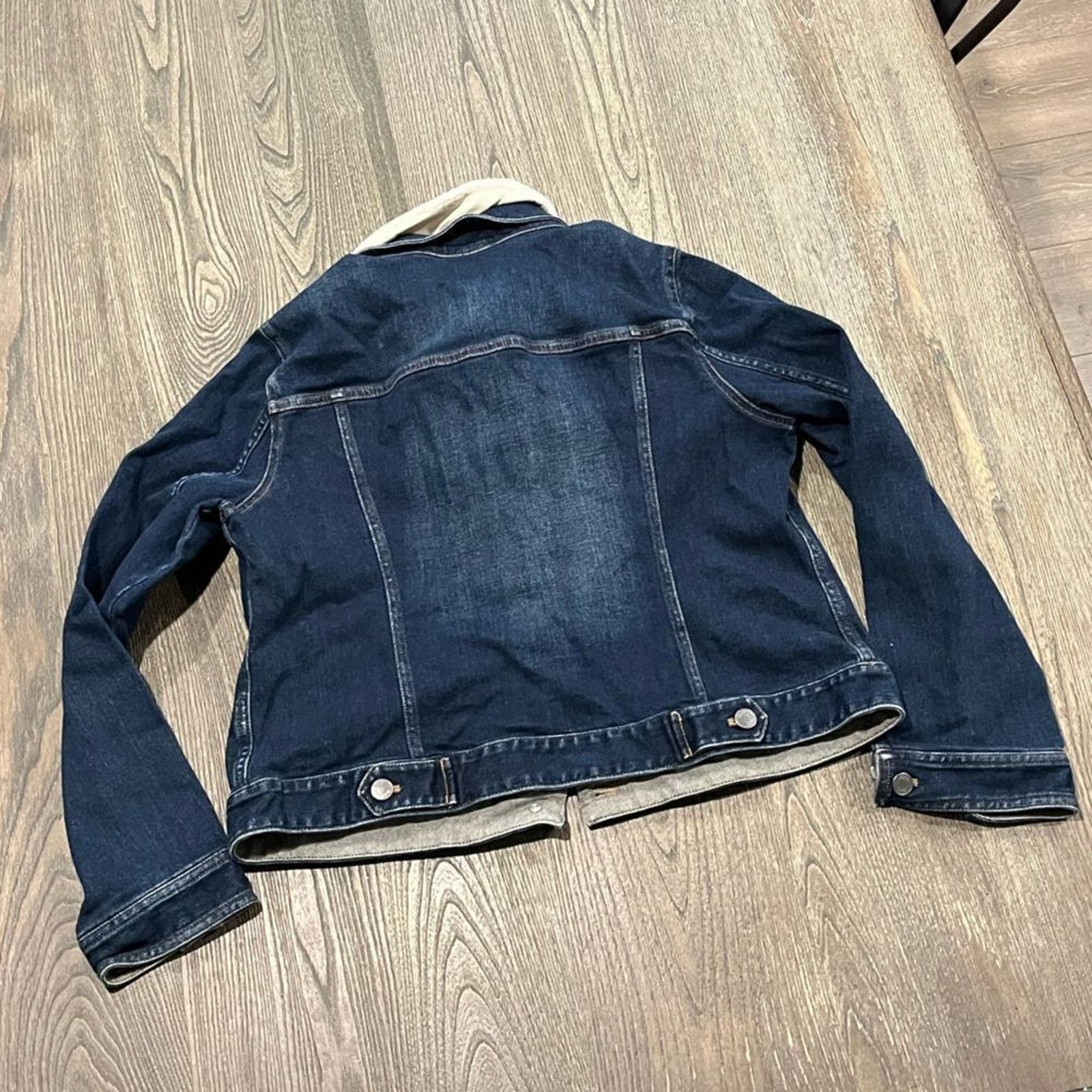 Vintage J.Jill Denim Jacket Button Down Stretch Fleece Faux Size M Size M / US 6-8 / IT 42-44 - 2 Thumbnail