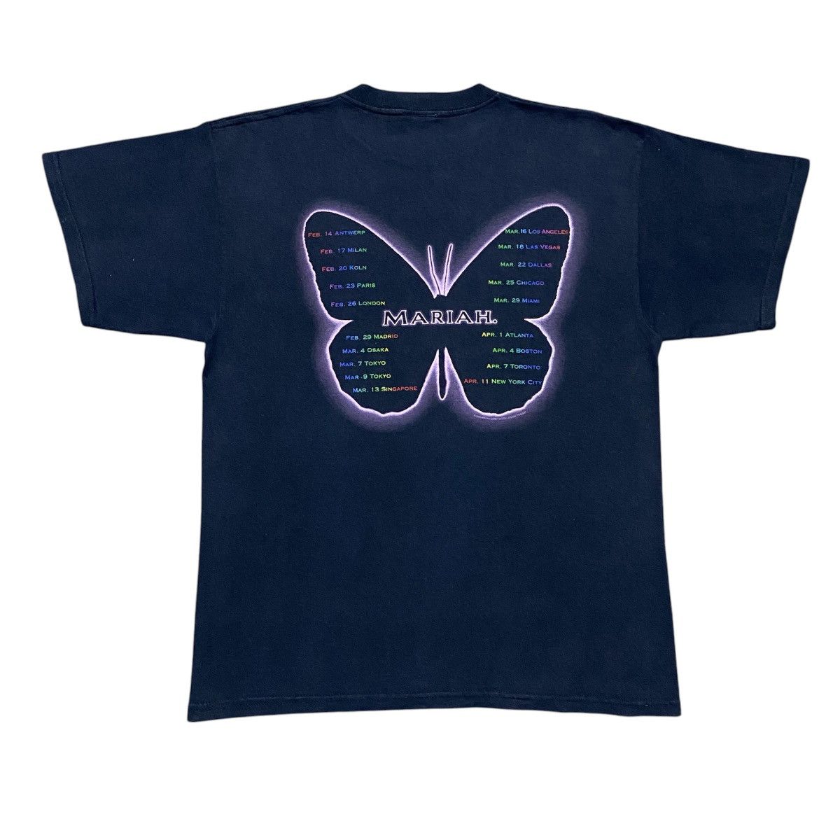 Band Tees Rare‼️🔥Vintage Mariah Carey Butterfly Rainbow Tour T-Shirt Size US S / EU 44-46 / 1 - 2 Thumbnail