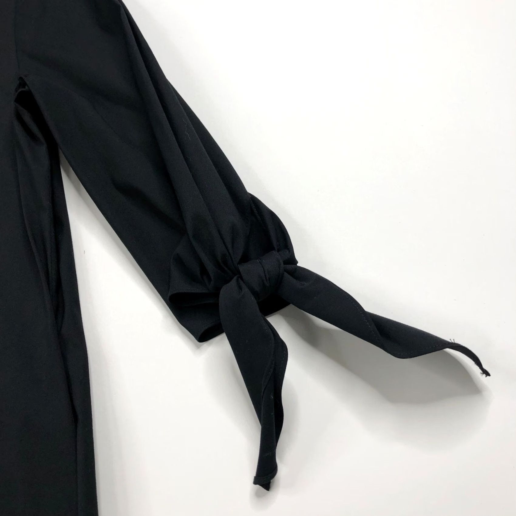 Vintage Lafayette 148 Black Blouse Tunic 3/4 Sleeve Pullover Back Button Bow Tie Cotton Blend Women Small Size S / US 4 / IT 40 - 5 Thumbnail