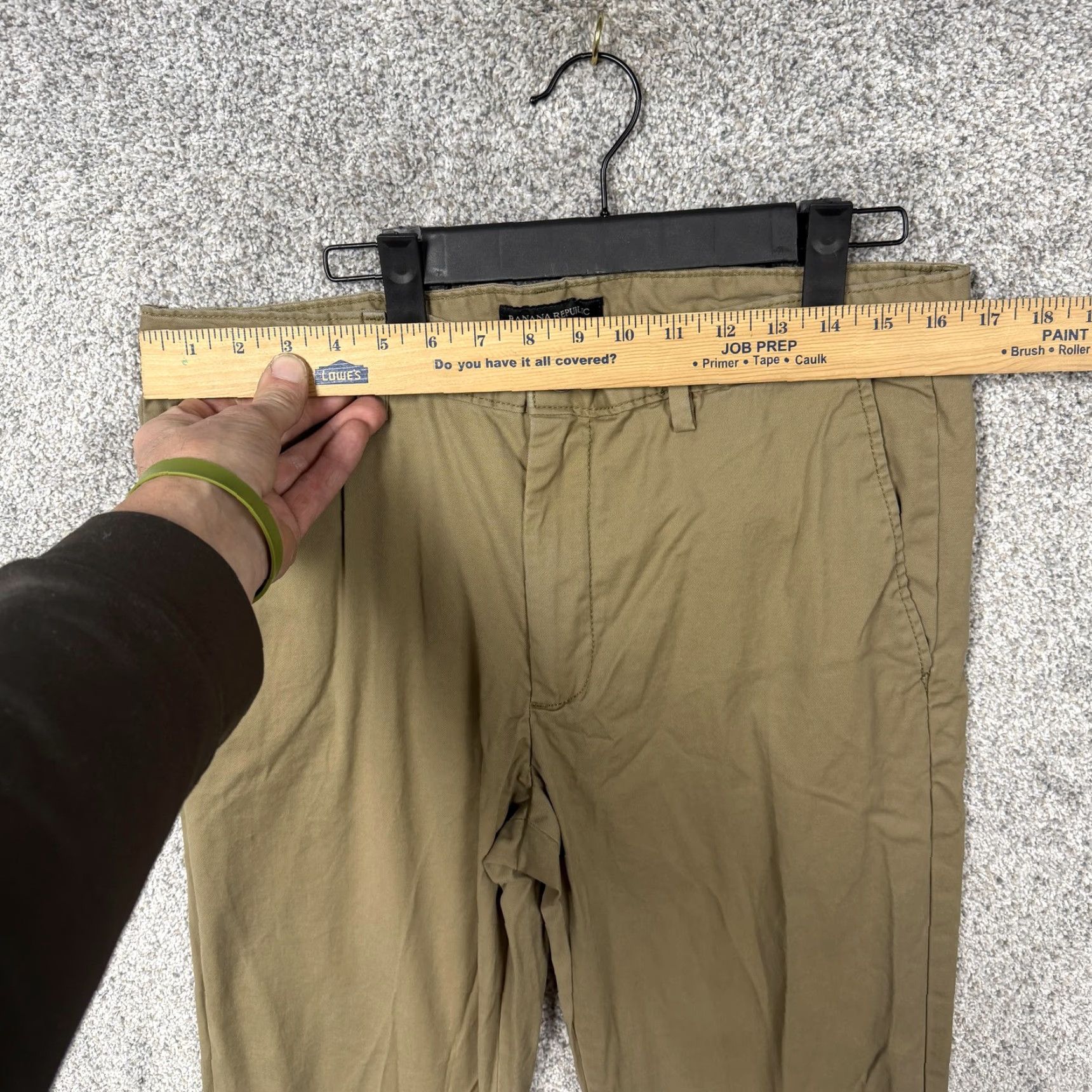 Banana Republic Banana Republic Lived-In Chino Pants Mens 33x32 Brown Skinny Fit Khaki Preppy Size US 33 - 2 Thumbnail