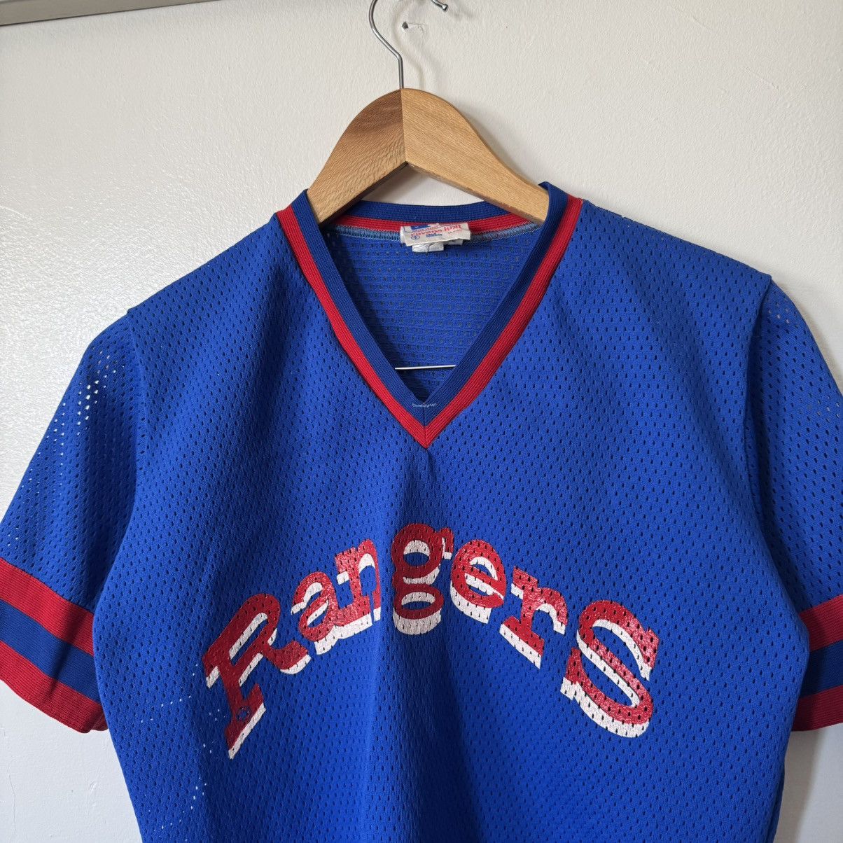 MLB × Vintage vintage 80s MLB New York Rangers Ravens Knit blue/red jersey Size US S / EU 44-46 / 1 - 2 Thumbnail