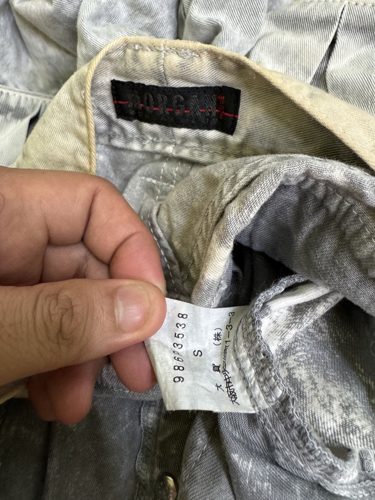 Morgan Homme Y2k Morgan Homme Grey Acid Wash Cargo Sun Faded Denim Size US 28 / EU 44 - 15 Thumbnail