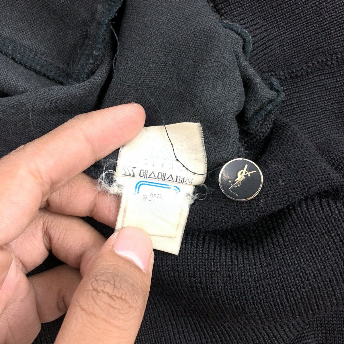 Vintage × Yves Saint Laurent 1990s Yves Saint Laurent Tricots YSL Iconic Knit Cardigan Size US L / EU 52-54 / 3 - 9 Thumbnail