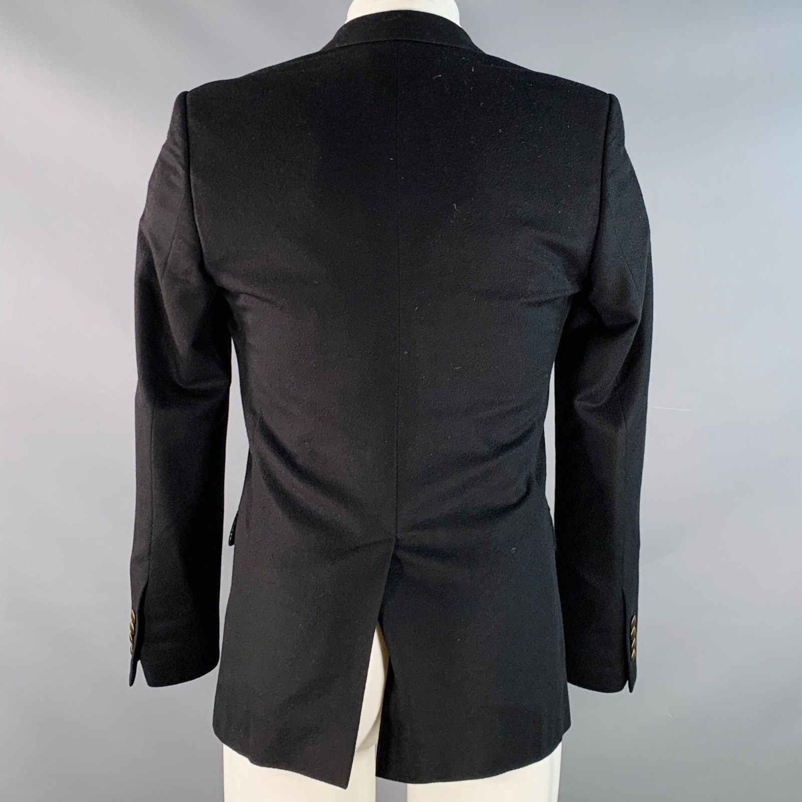Dolce & Gabbana Size 36 Black Cashmere Silk Single Breasted Sport Coat Size 36R - 4 Thumbnail