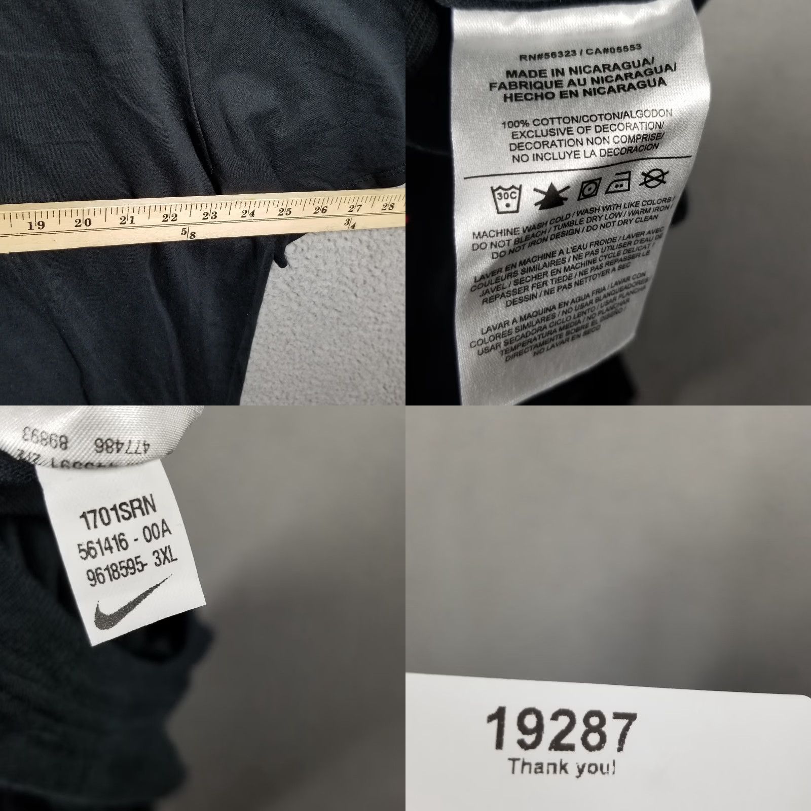 Nike VINTAGE Nike Men's T-Shirt Long Sleeve 3XL Black Cotton Sports Canada USA Limited Edition Size US XXL / EU 58 / 5 - 8 Thumbnail