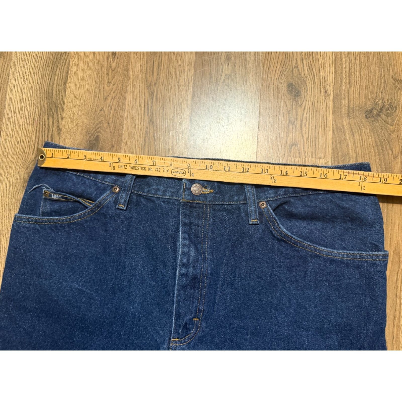 Lee Lee Jeans Men 40x30 Blue Denim Straight Mid Rise Regular Fit Jeans Size US 40 / EU 56 - 7 Thumbnail