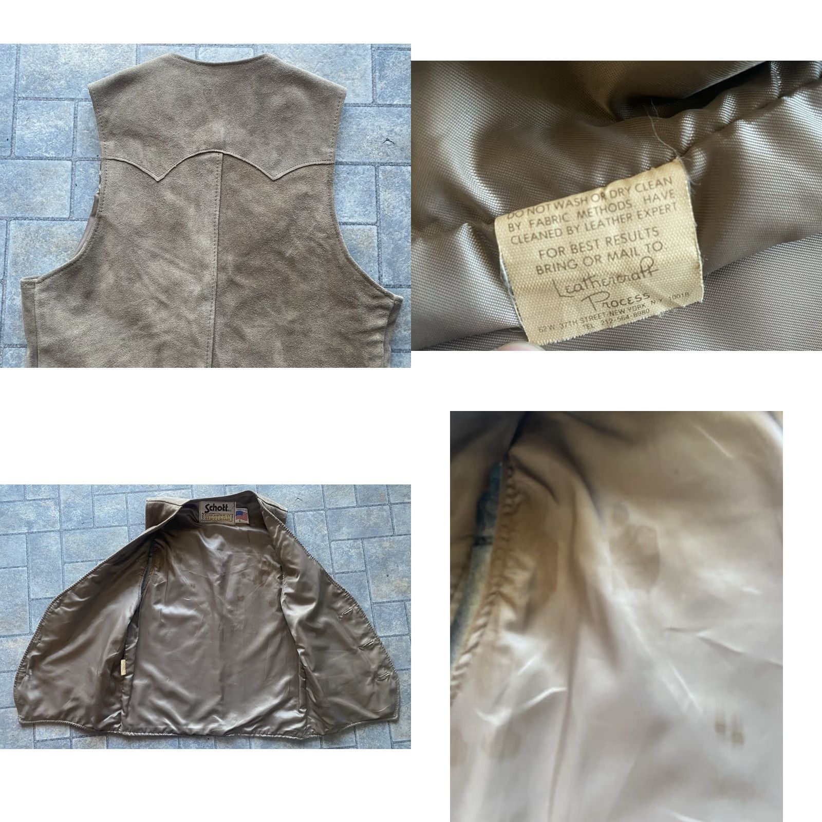 Schott VINTAGE Schott NYC Western Suede Vest Brown Men S Regular Made In USA Flaws Wear Vest Mens Brown Western Flaws Wear Size US S / EU 44-46 / 1 - 8 Thumbnail