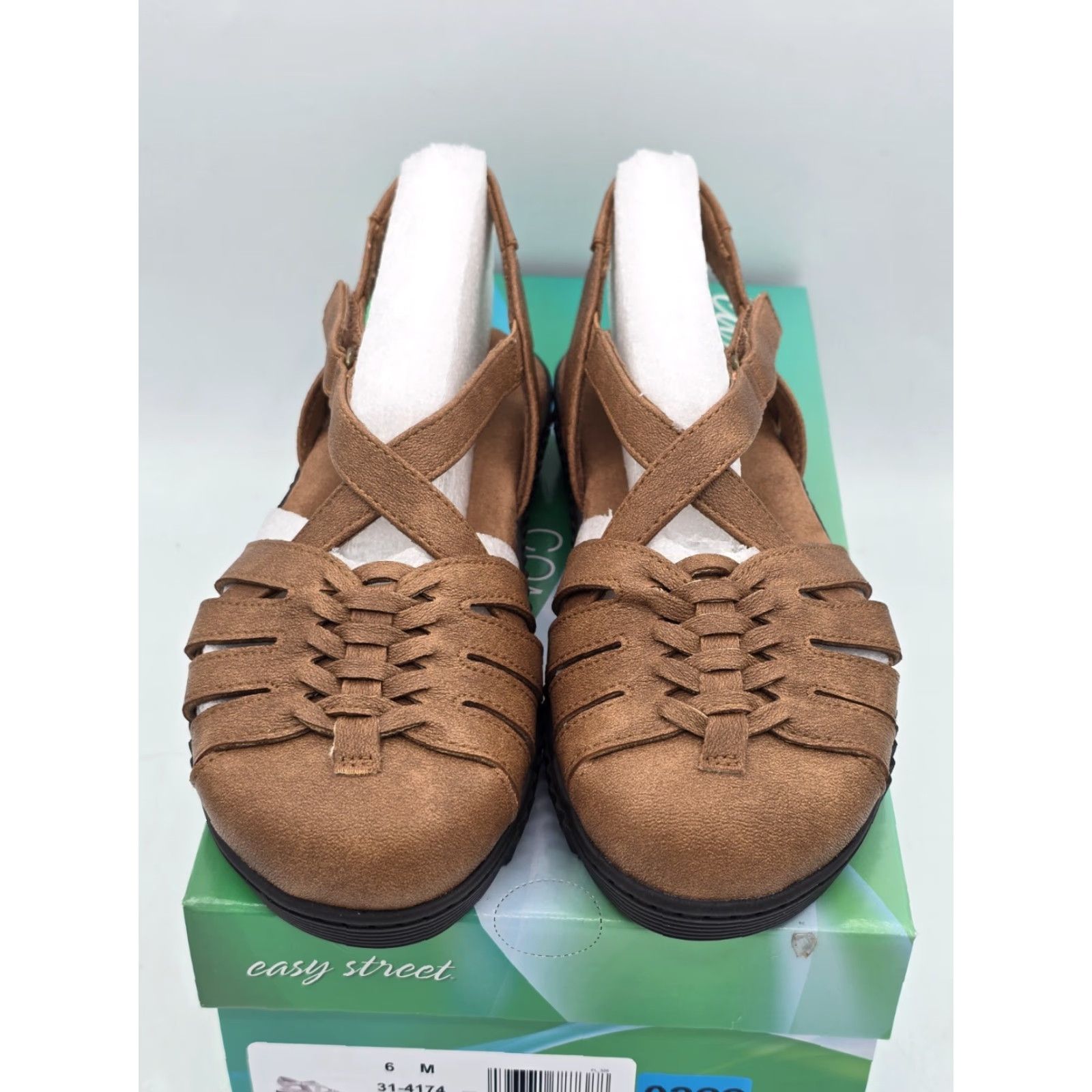 Vintage Easy Street Hue Women's Slip On Tan Sz 6 M - Tan Flat Casual Shoe Adult Female Size 6 M Leather-Look Synthetic Loafers & Moccasins Women Size US 6 / IT 36 - 4 Thumbnail