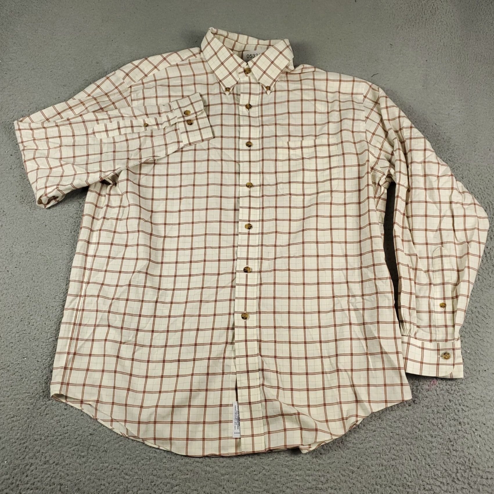 Brooks Brothers BROOKS BROTHERS Shirt Mens Large Beige Check Button-Up Long Sleeve Casual Formal Workwear Size US L / EU 52-54 / 3 - 2 Thumbnail