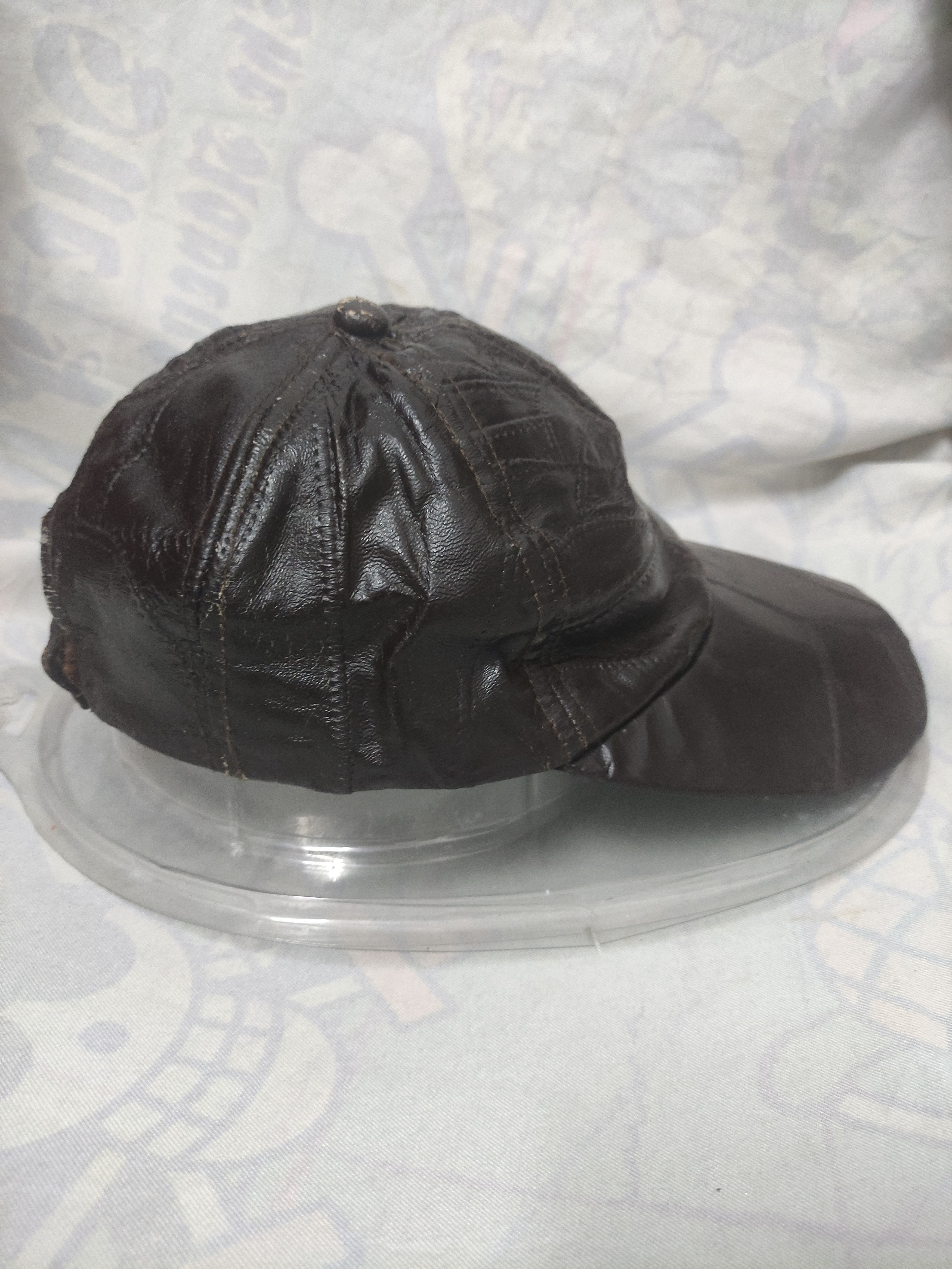 Leather UNBRAND PATCHWORK SOFT LEATHER VINTAGE CAP Size ONE SIZE - 7 Thumbnail