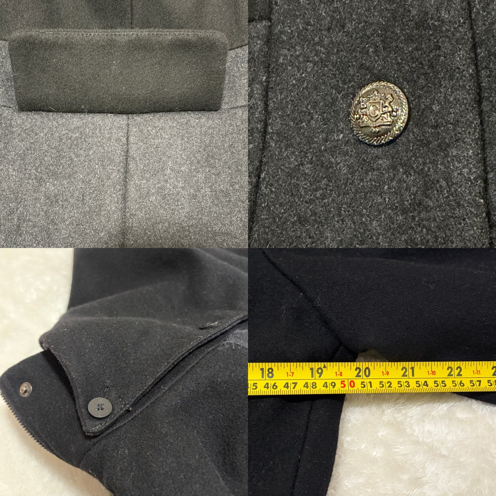 Guess GUESS Coat Women Large Long Black Gray Colorblock Hooded Wool Blend Pea Classic Size L / US 10 / IT 46 - 8 Thumbnail