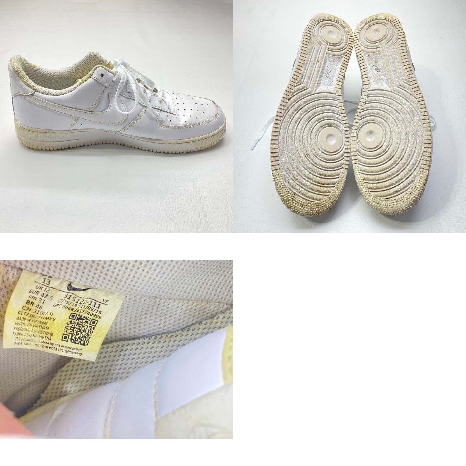Nike Nike Air Force 1 Low “07” Men Size 13 Triple White Leather 315122-111 Nike Air Force 1 Shoes Classic White Streetwear 2010s Mens Size ONE SIZE - 8 Thumbnail