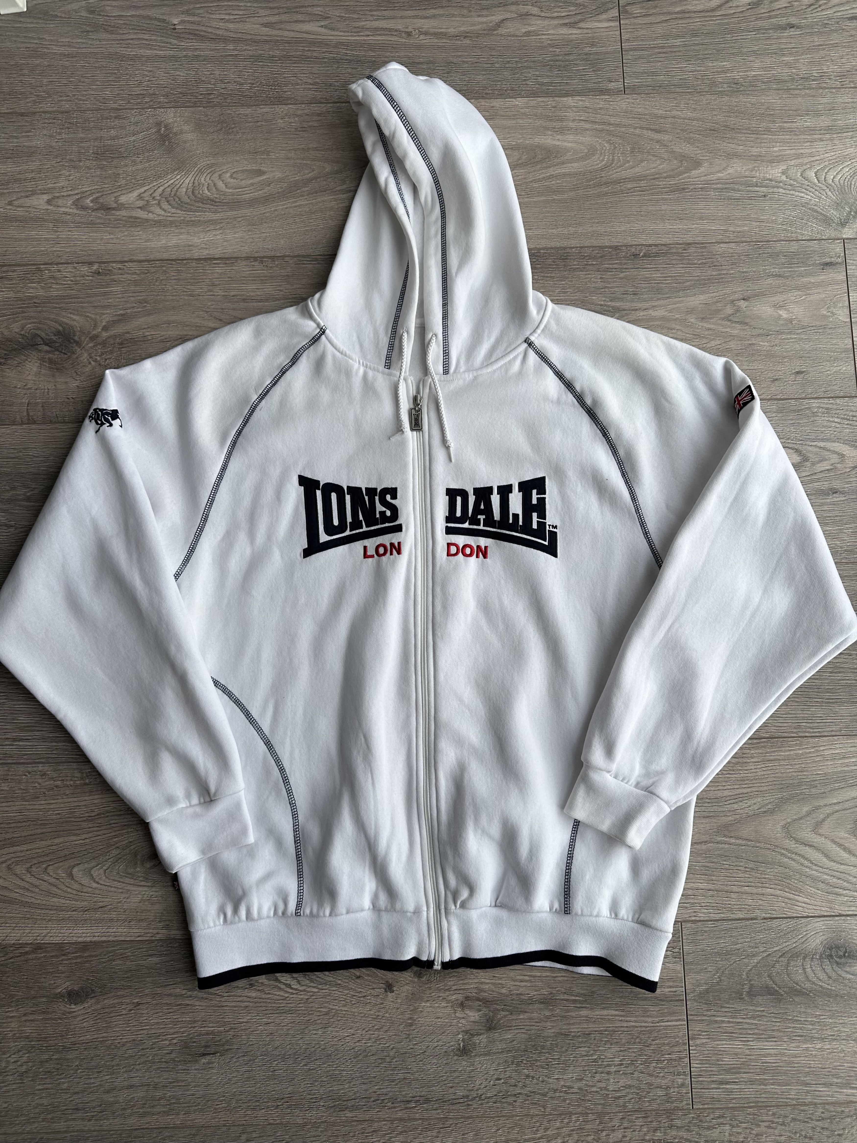 Grey Mens Hoodies Lonsdale Zip Up Hoodie Lonsdale Zip Hoodie