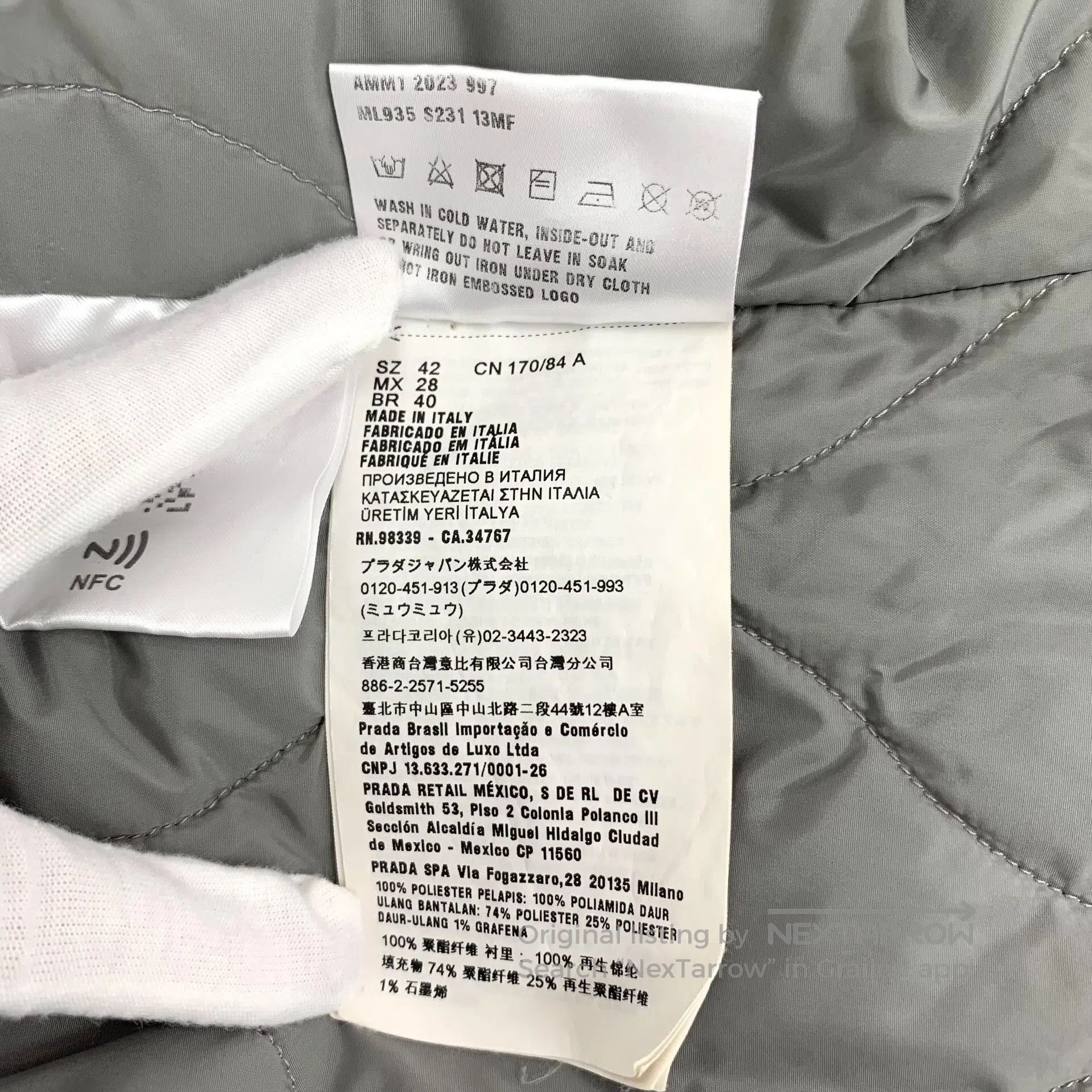 Miu Miu Miu Miu 2023 Gray Logo Hooded Jacket. Size M / US 6-8 / IT 42-44 - 8 Thumbnail