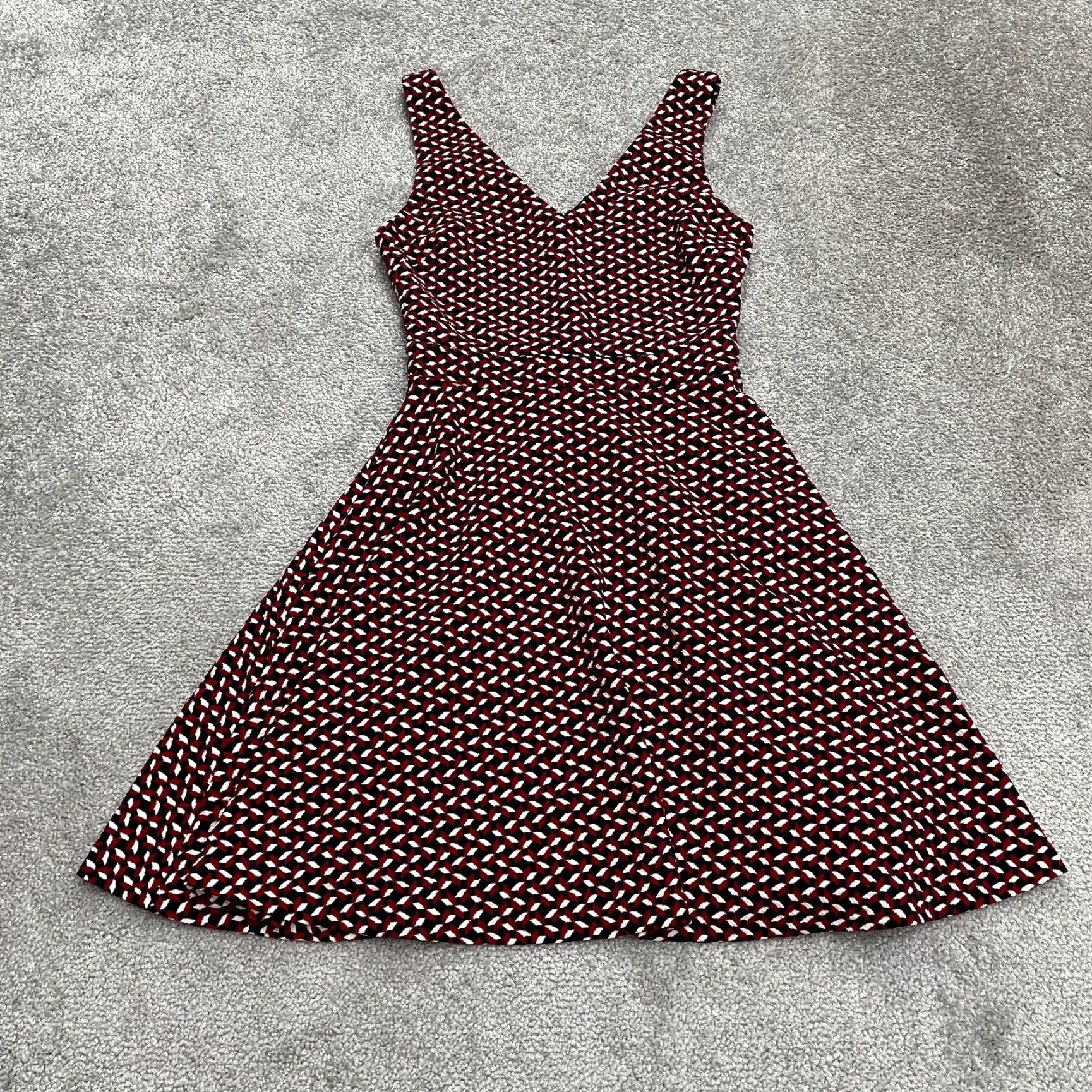 AQUA Aqua By Bloomingdale's Dress Womens XS A-Line Sleeveless V-Neck Multi Geometric Size XS / US 0-2 / IT 36-38 - 2 Thumbnail