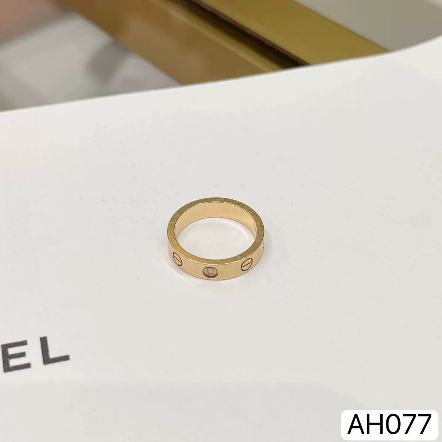 Cartier Cartier Love Rose Gold 1-Diamond Ring Size 47 Mint Size ONE SIZE - 2 Thumbnail