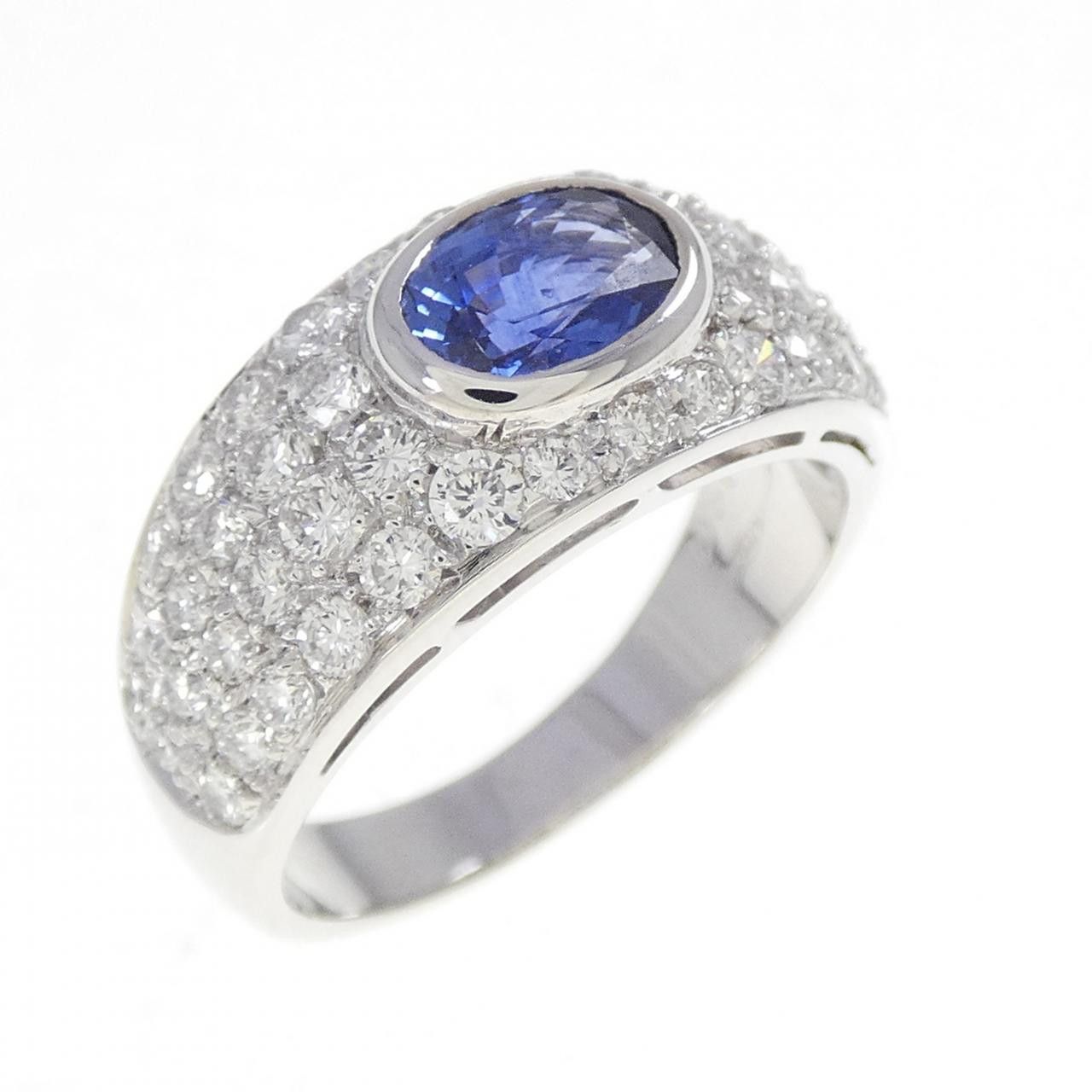 Bvlgari Bvlgari Bvlgari 750 White Gold Sapphire Diamond Ring Size 12 Precious Metal Ring DUTY FREE for USA Size ONE SIZE - 1 Thumbnail