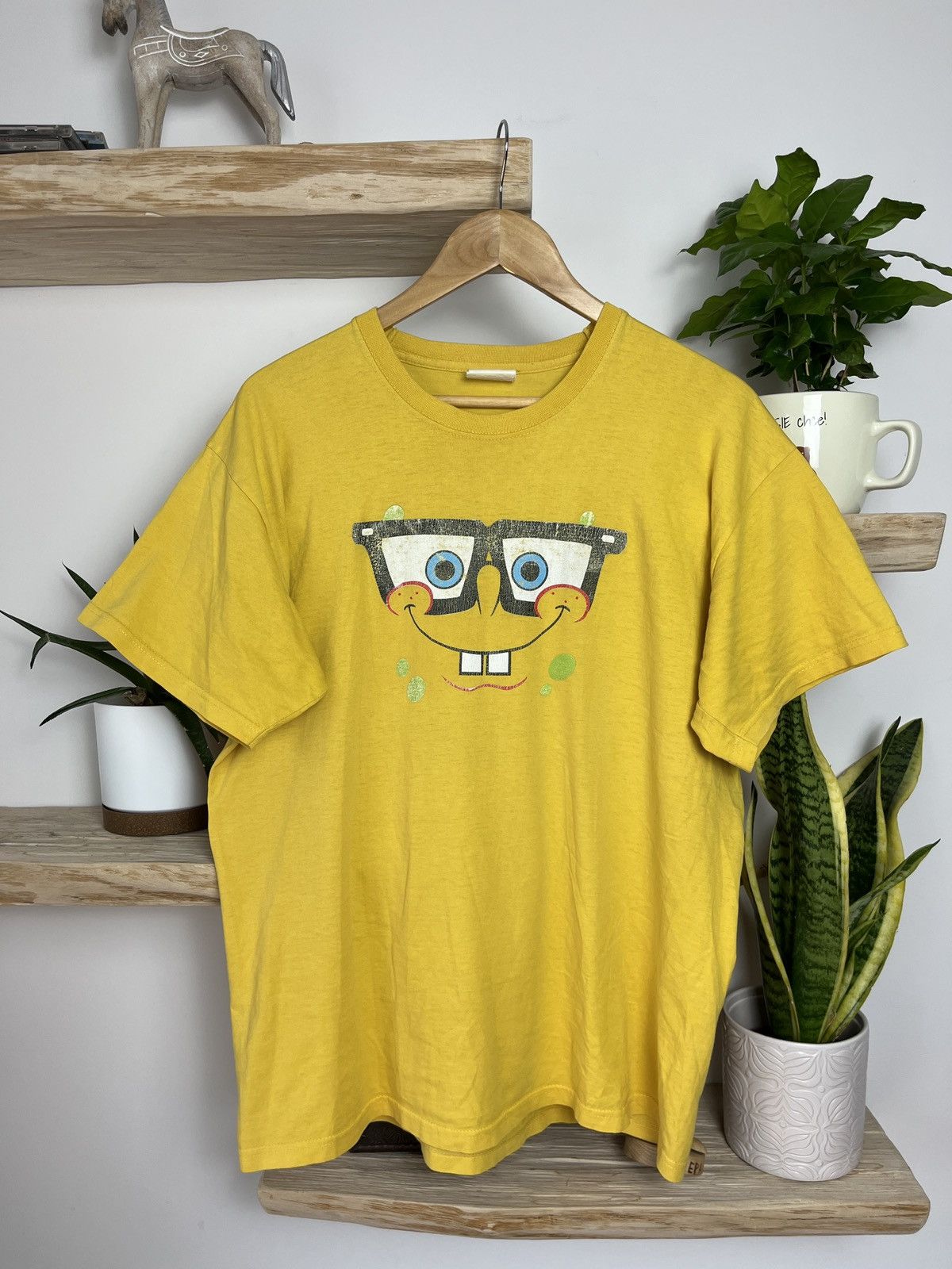 Crazy Vintage Y2K Spongebob Cartoon All Over Print Tee Shirt
