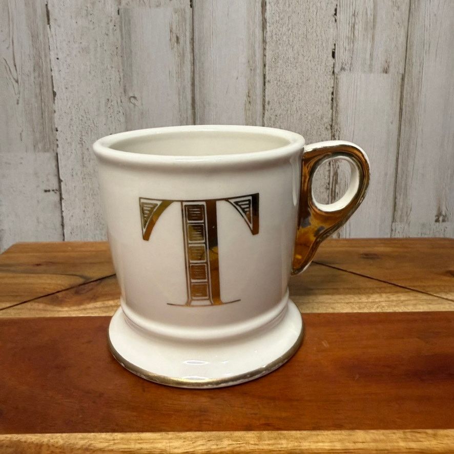 Anthropologie Anthropologie Gold Monogram Mug Letter T Antique-Inspired Size ONE SIZE - 3 Thumbnail