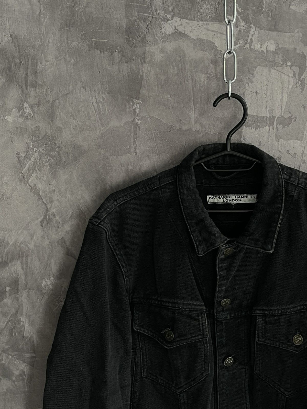 Japanese Brand × Katharine Hamnett London Vintage Katharine Hamnett London Denim Cropped Jacket Size M / US 6-8 / IT 42-44 - 3 Thumbnail
