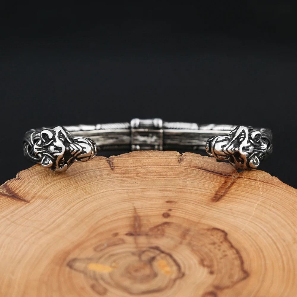 Other Classic Viking Double Tiger Head Bracelet Size ONE SIZE - 4 Thumbnail