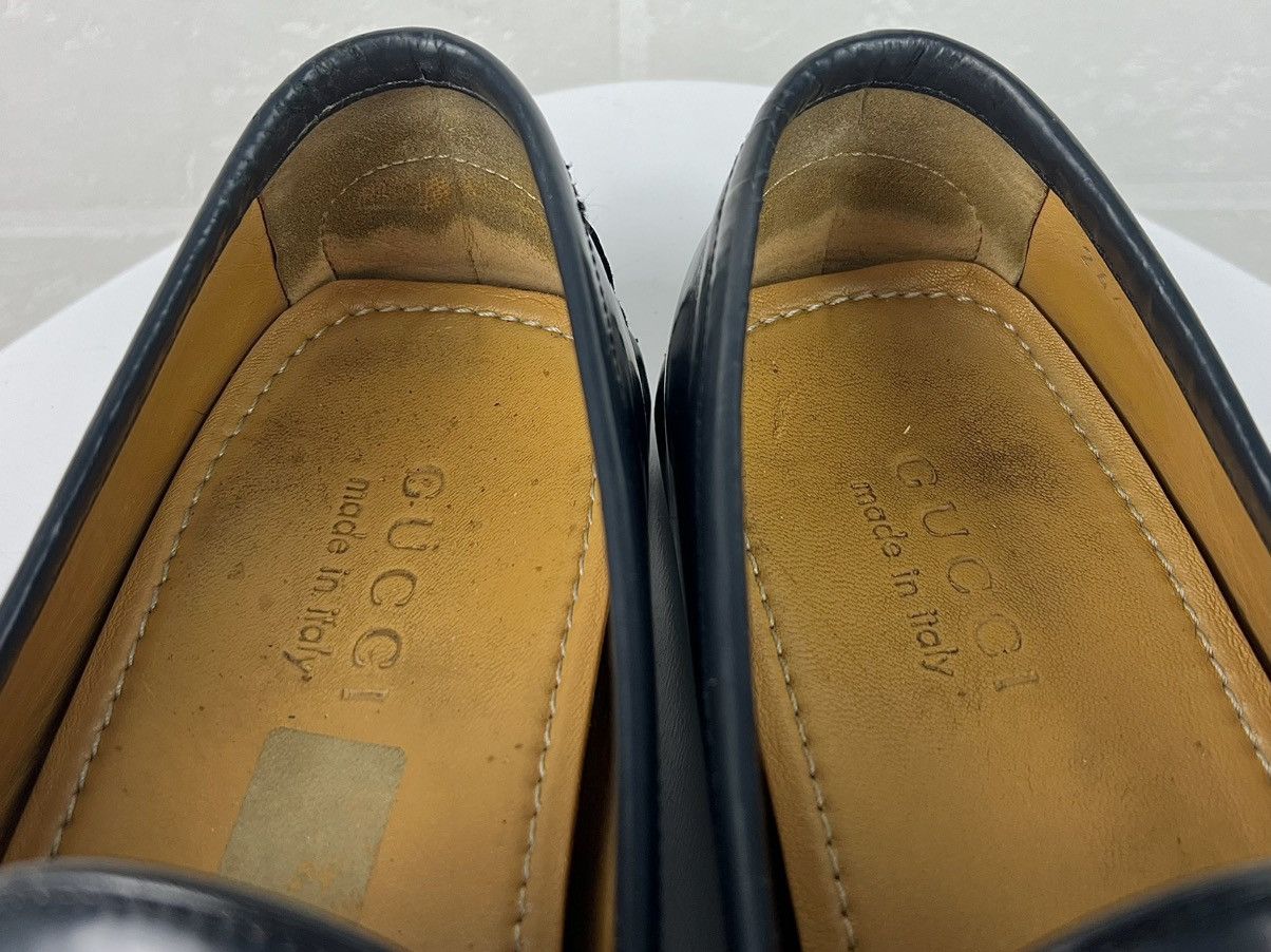 Gucci GUCCI Loafers Leather Drivers Shoes HORSEBIT Buckle GG Navy Size US 8.5 / EU 41-42 - 15 Thumbnail