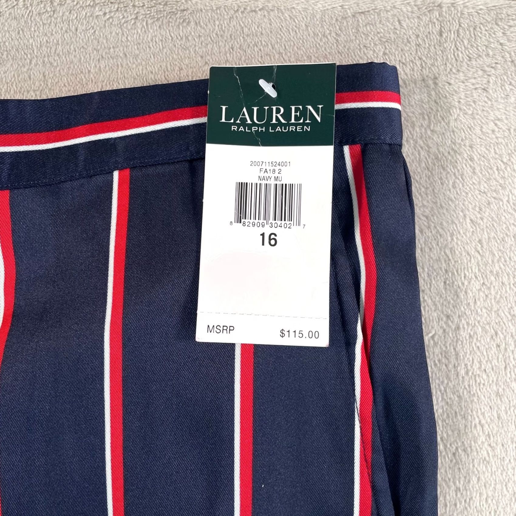 Ralph Lauren Lauren Ralph Lauren Alysse Pants Women 16 Navy Red Stripe Casual Lounge NWT Size 38" / US 16 / IT 52 - 4 Thumbnail