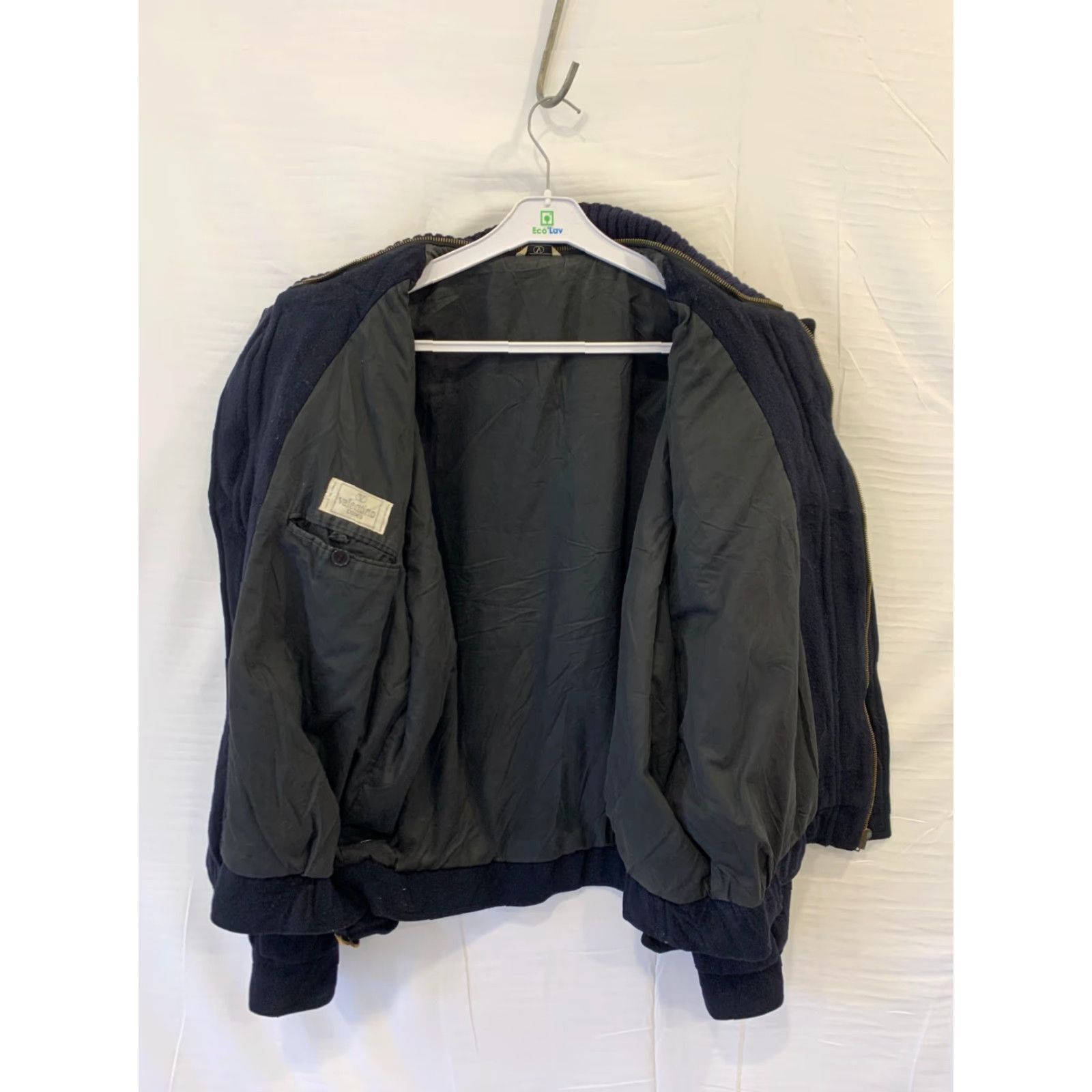 Valentino Valentino Uomo Navy Blue Wool Bomber Jacket XL Men Vintage Made in Italy Size US XL / EU 56 / 4 - 7 Thumbnail