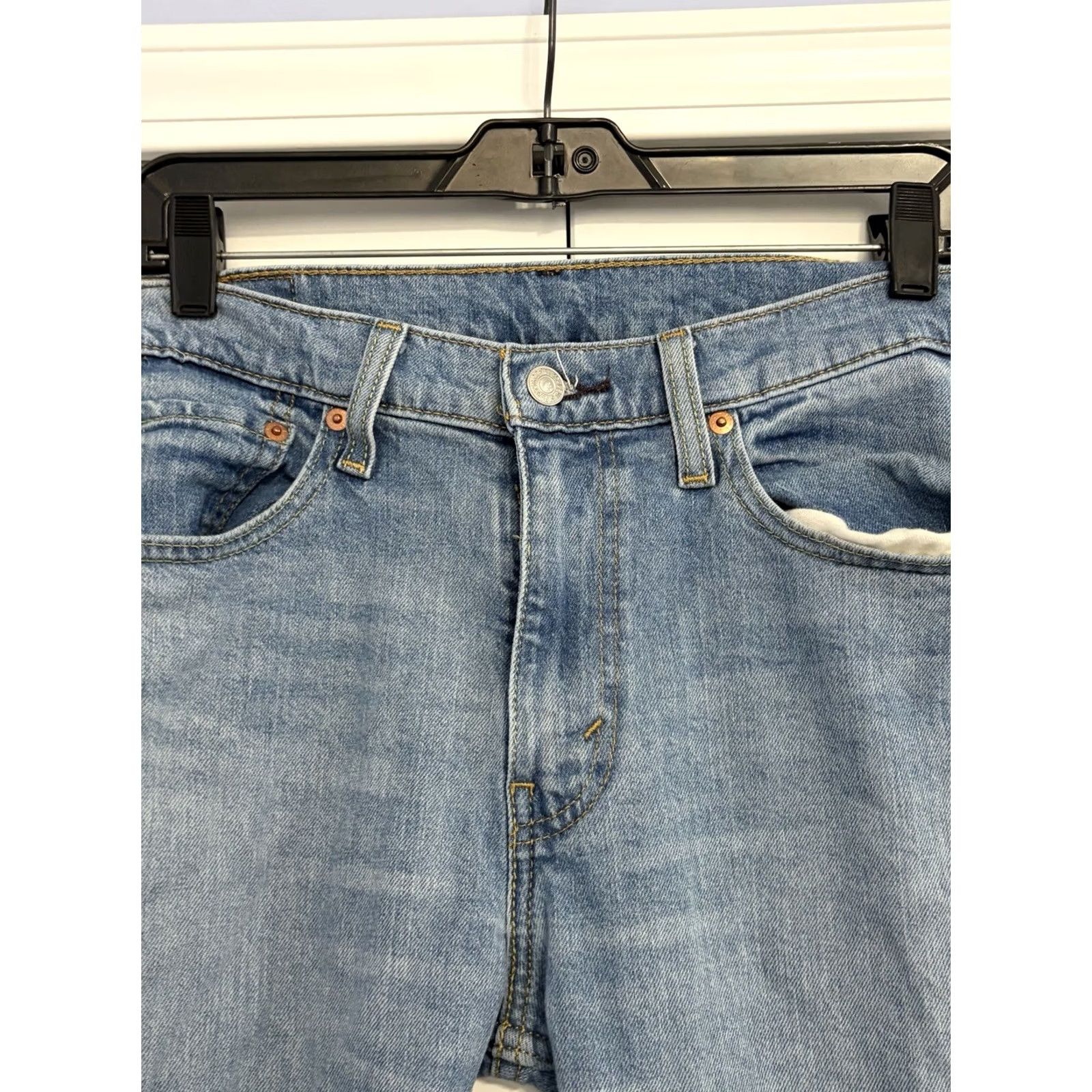 Levi's Levi's 512 Slim Taper Fit Jeans Mens 32x34 Denim Pants Blue Light Wash Stretch Slimming 34 Inseam Jeans Mens Size US 32 / EU 48 - 3 Thumbnail