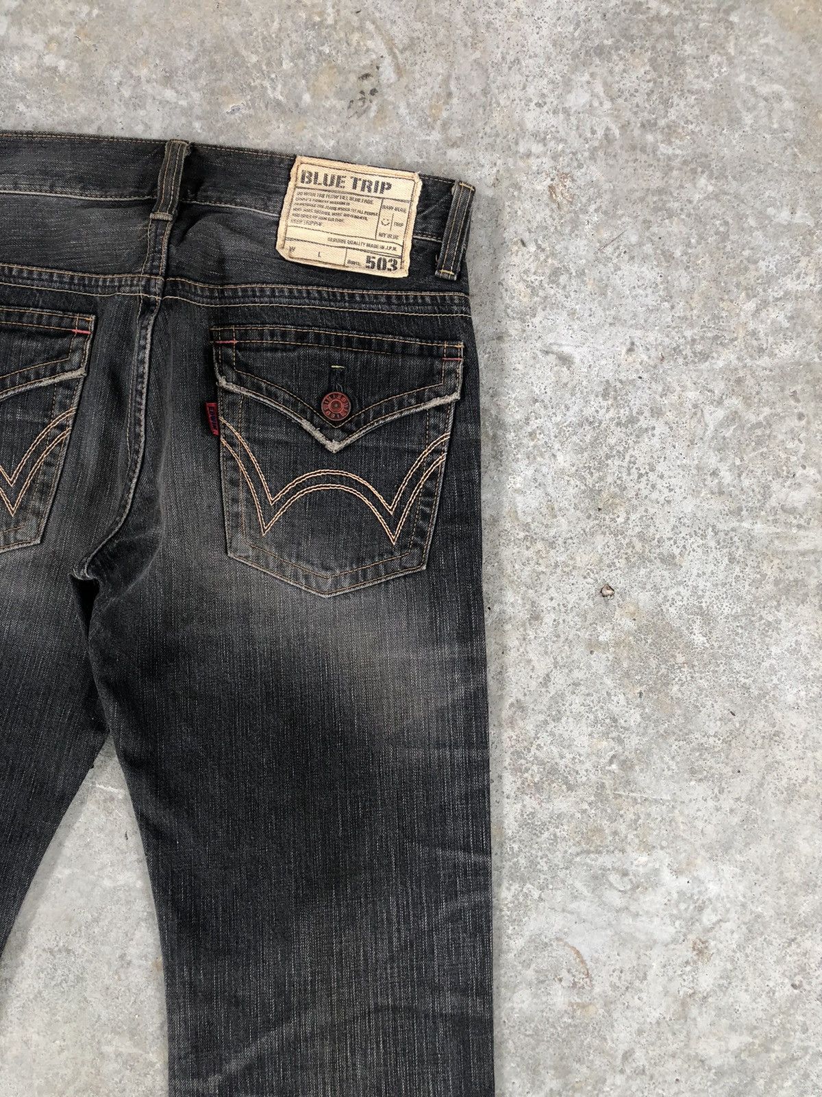 If Six Was Nine Edwin 503 Blue Trip Distressed Jeans Size US 32 / EU 48 - 10 Thumbnail
