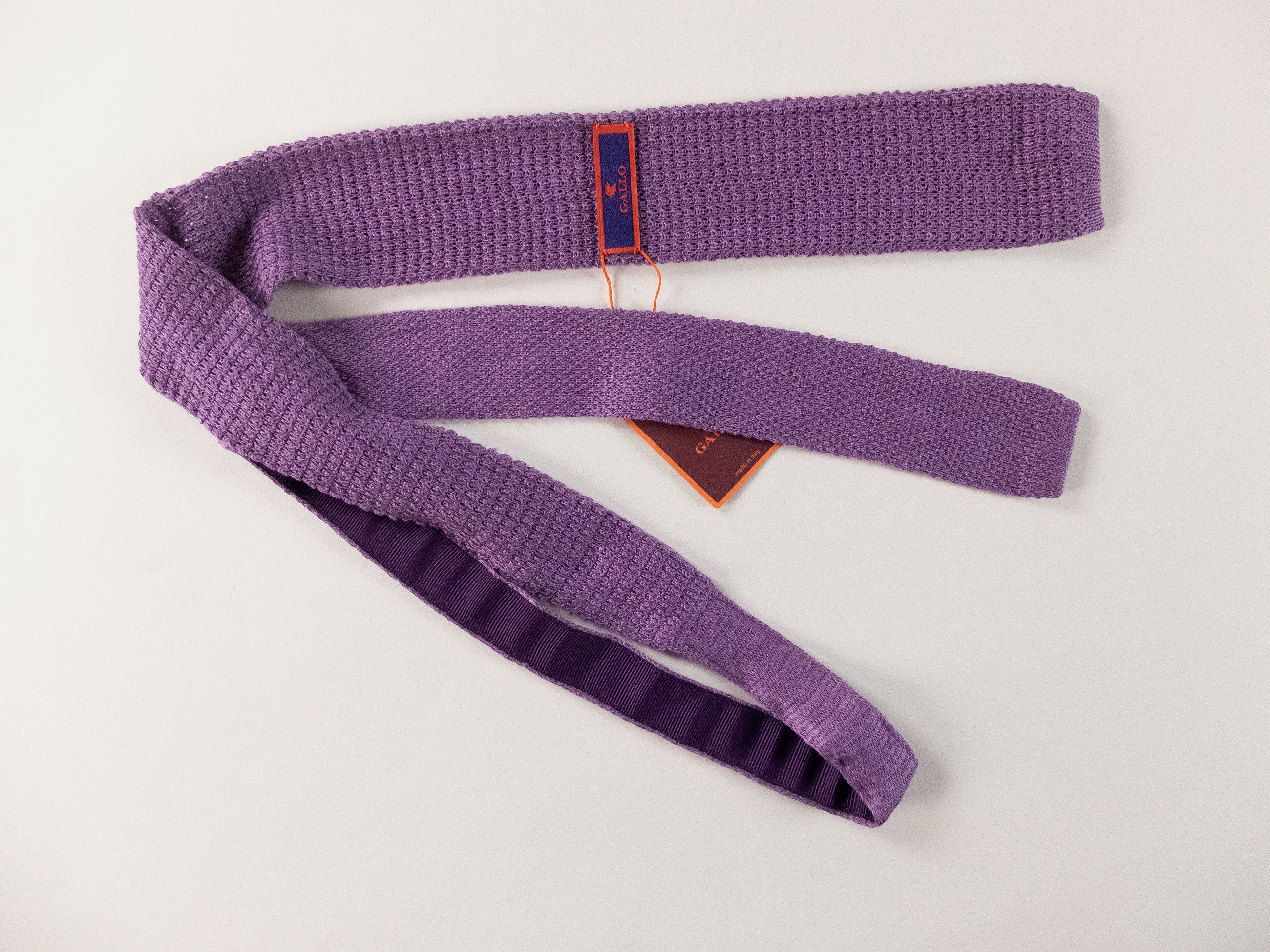 Other GALLO macaron purple knit skinny linen silk tie Italy Size ONE SIZE - 3 Thumbnail