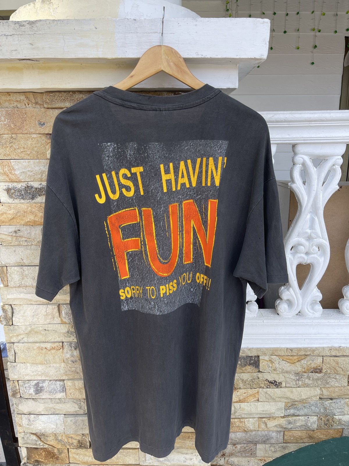 Thrasher THRASHED🔥Faded🔥Vtg90s THRASHER Magazine “Just Havin Fun” Size US XL / EU 56 / 4 - 3 Thumbnail