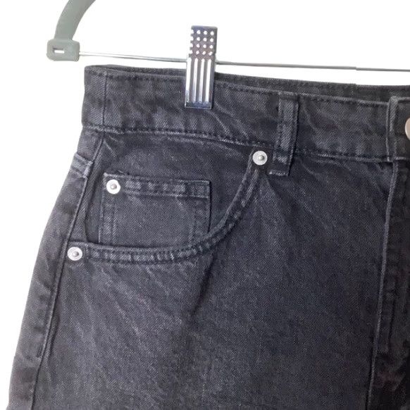 H&M H&M Denim Mini Skirt Womens 6 High Waisted Black Cotton High Low Casual Size 28" / US 6 / IT 42 - 5 Thumbnail