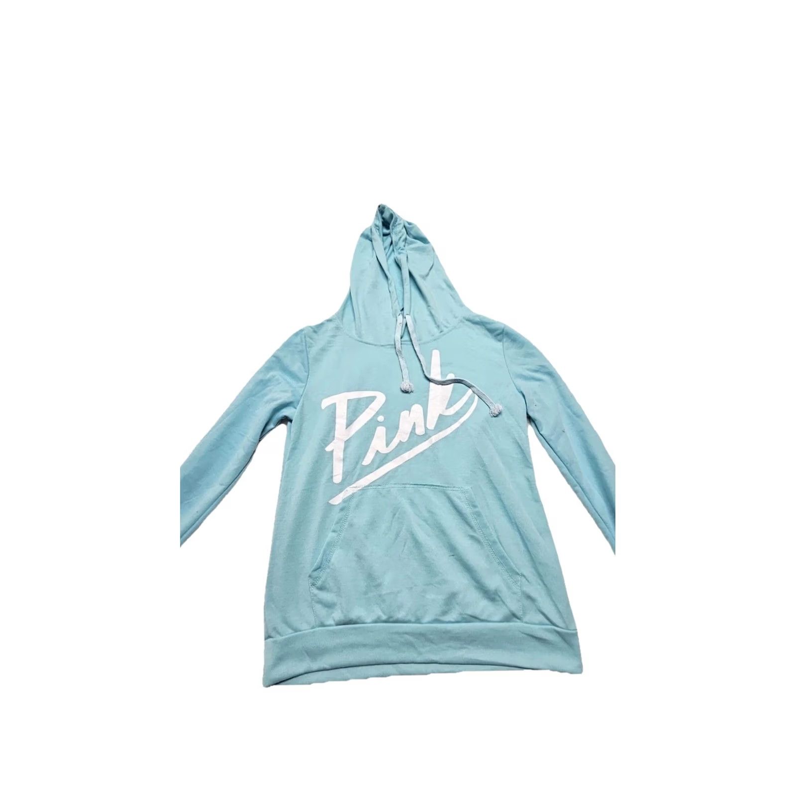 Victoria's Secret PINK Victoria’s Secret Hoodie Womens Pullover Lightweight Logo Aqua Blue, Size S, Cotton-Polyester Blend, Lounge Activewear Size S / US 4 / IT 40 - 7 Thumbnail