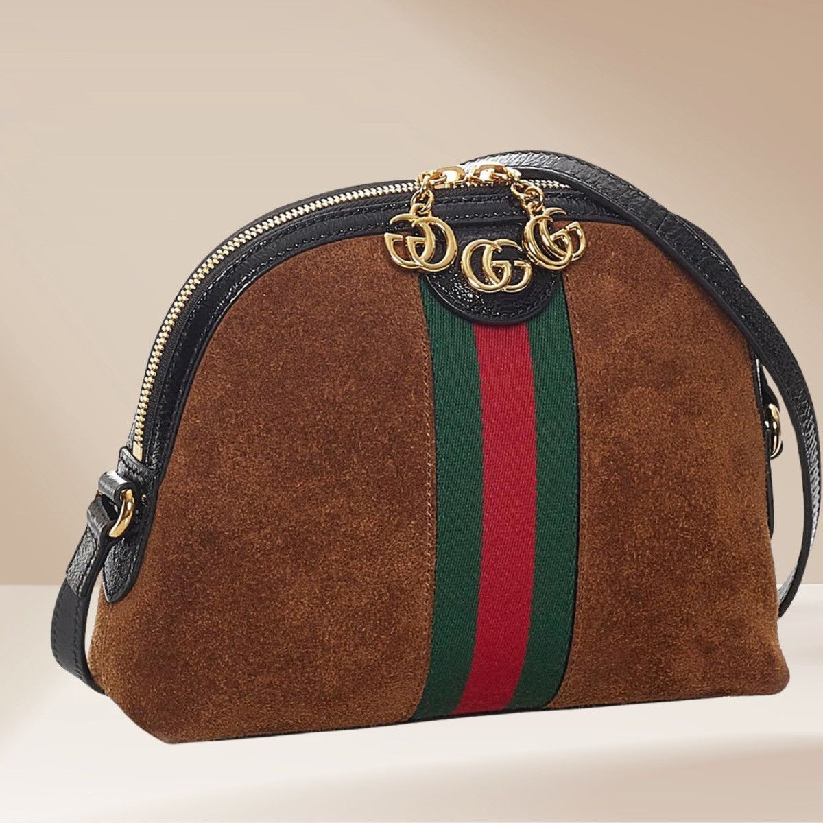 Gucci Gucci Ophidia Small Shoulder Bag – Suede with Web Stripe Size ONE SIZE - 10 Thumbnail