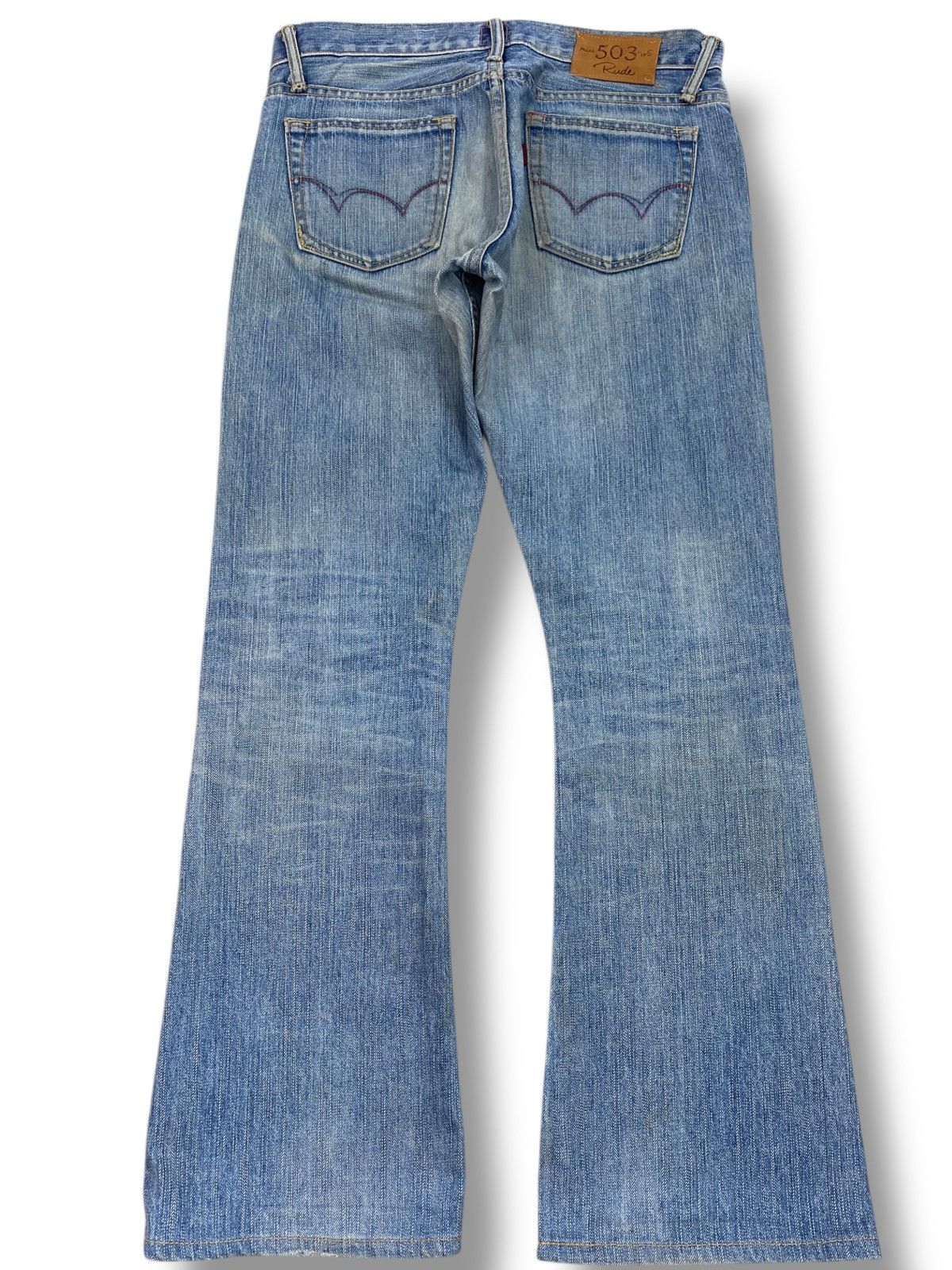 Edwin Edwin Miss 503 Faded Wash Style Flare Jeans Size 28" / US 6 / IT 42 - 3 Thumbnail