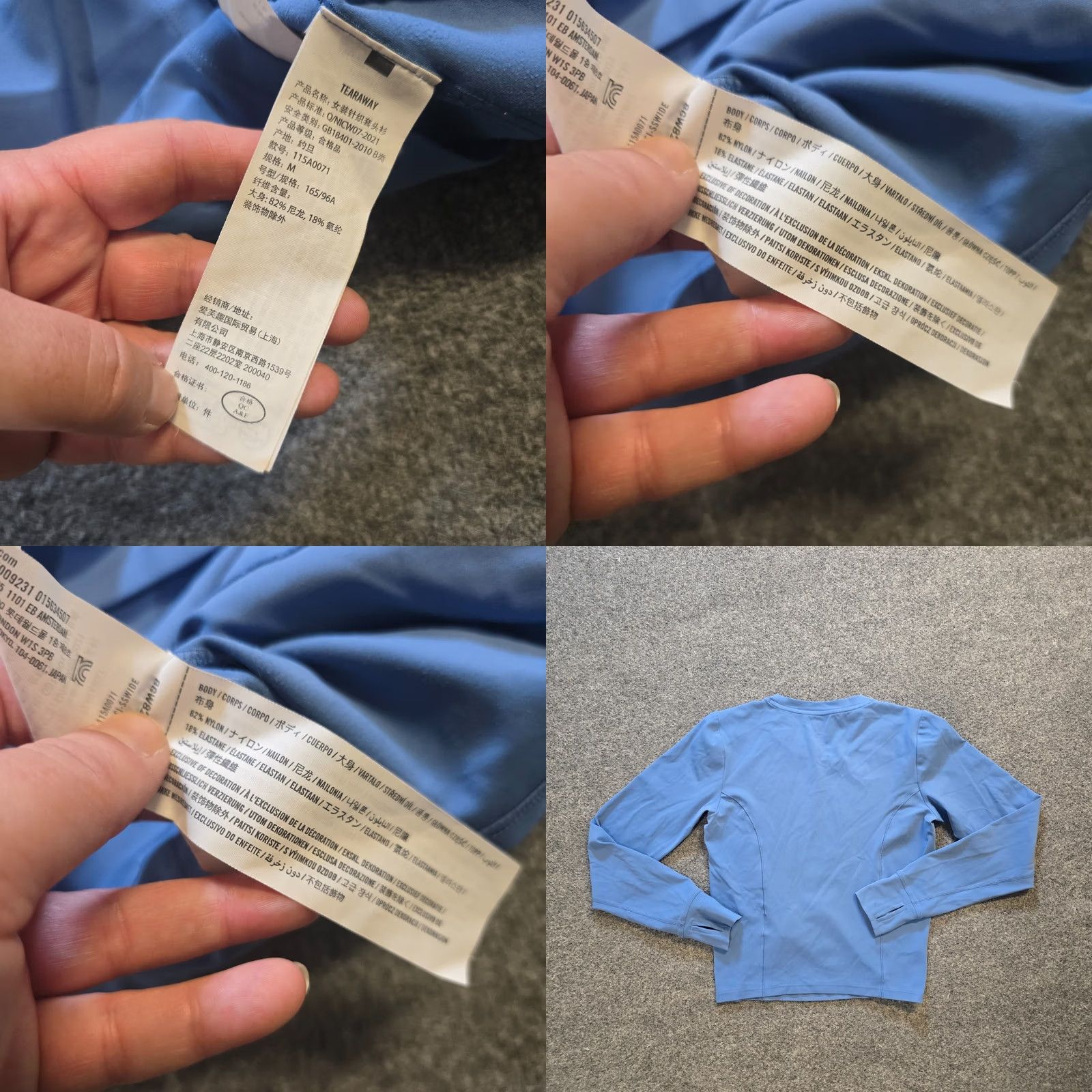 Vintage YPB Top Women Size M Blue Long Sleeve Cropped Stretch Performance Athletic T-Shirt Undergarment Casual Shirt Cropped Athletic Fit Womens Size M / US 6-8 / IT 42-44 - 8 Thumbnail