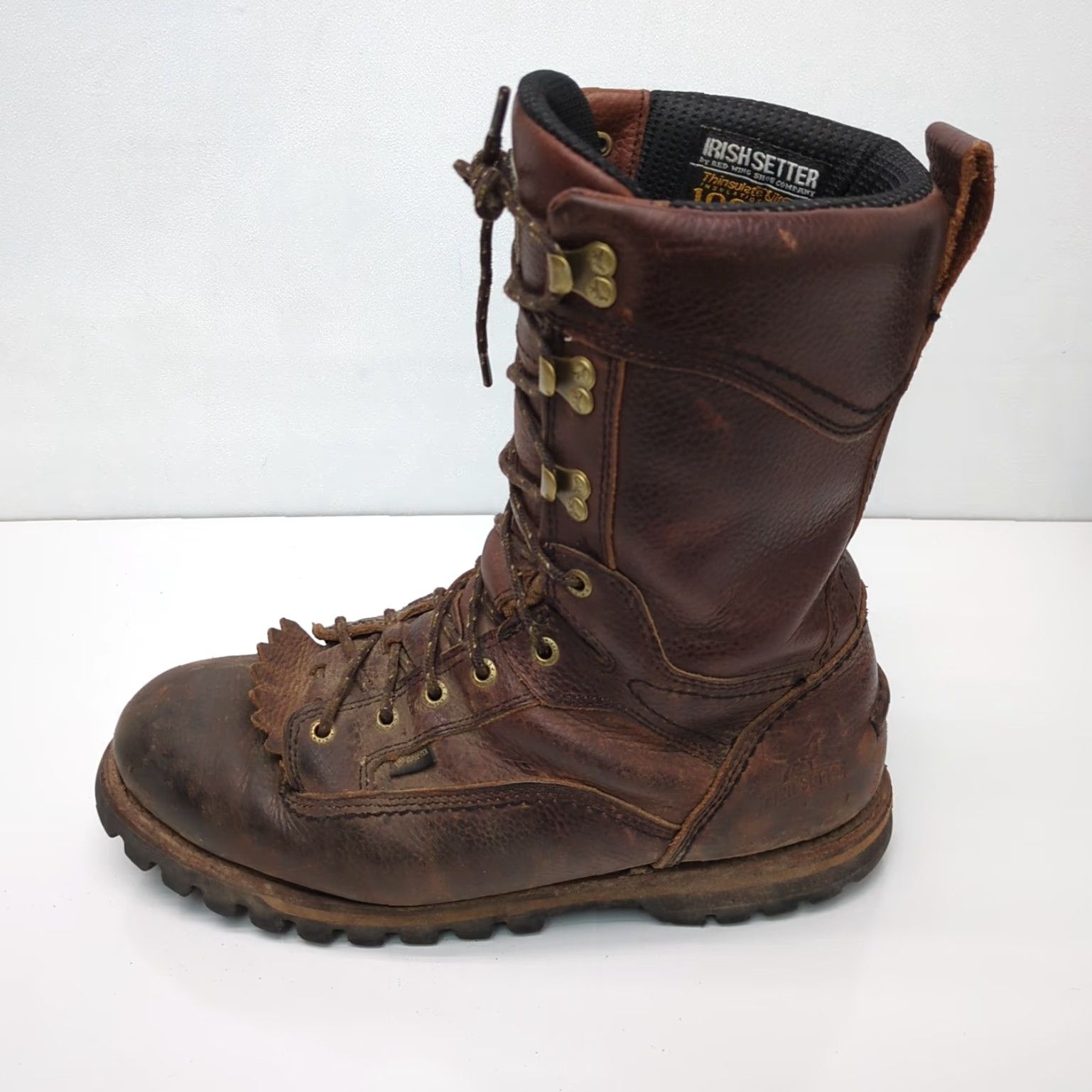 Vintage Irish Setter Mens Size 10 Boot Brown Leather Waterproof 1000g Thinsulate Snow Insulated Rubber D Size US 10 / EU 43 - 7 Thumbnail