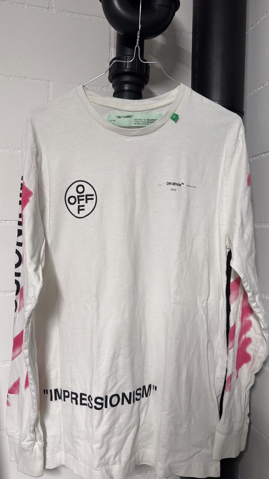 Off-White OFF-WHITE 'Impressionism' Diag Stencil Long Sleeve Shirt Size US M / EU 48-50 / 2 - 2 Thumbnail
