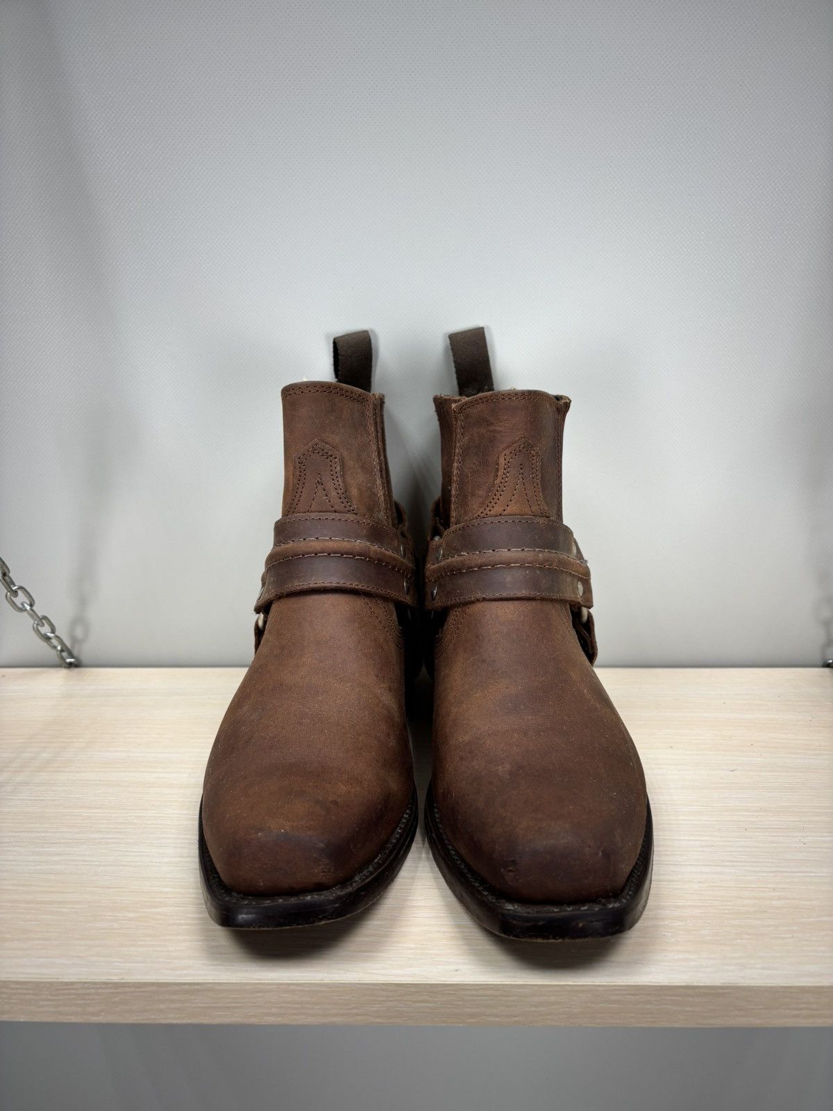 Stars & Stripes Mens leather boots Stars Stripes Size 39 Color Brown Size US 6.5 / EU 39-40 - 3 Thumbnail