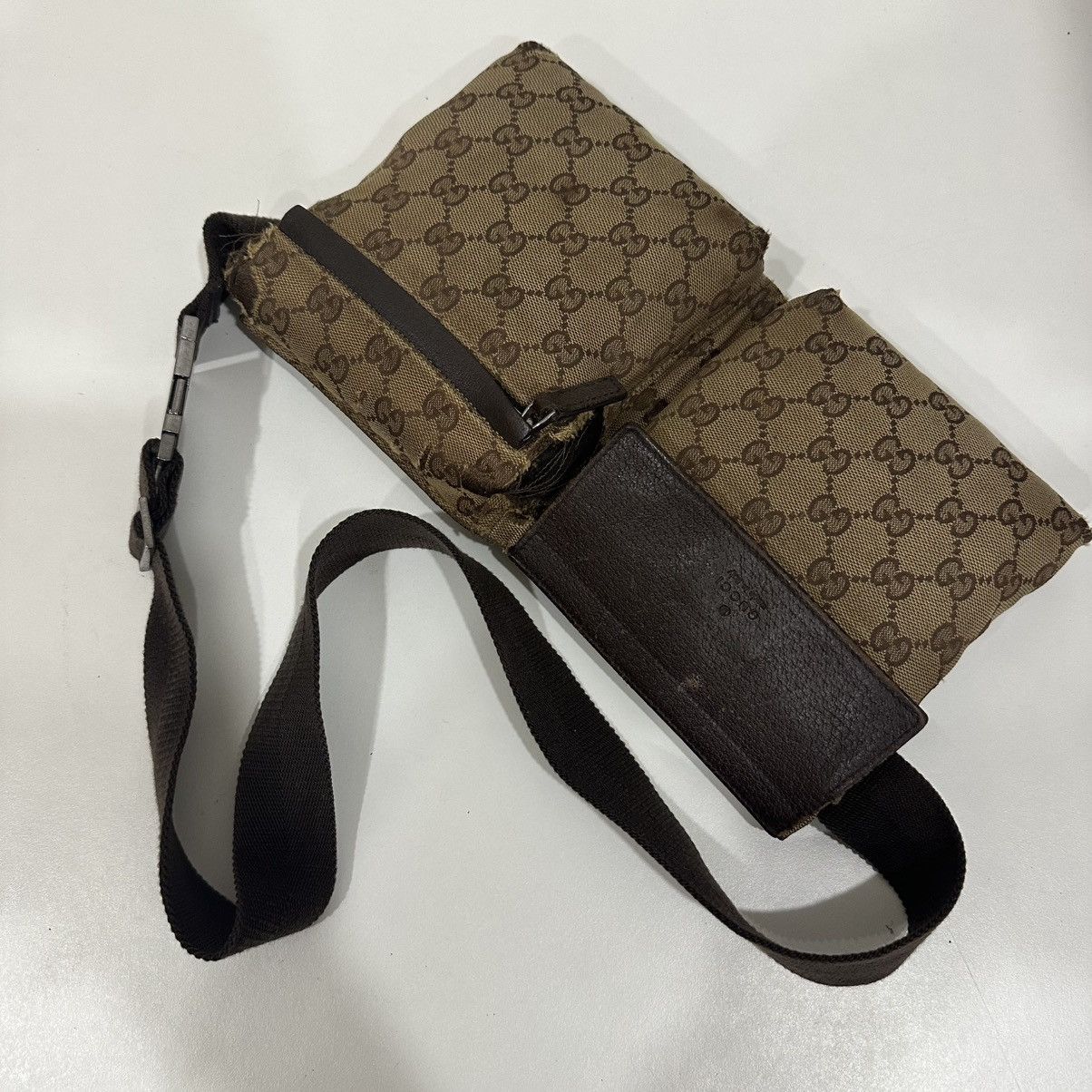 Gucci GUCCI GG CANVAS DOUBLE POCKET WAIST BUMBAG FANNY PACK 28 Size ONE SIZE - 16 Thumbnail