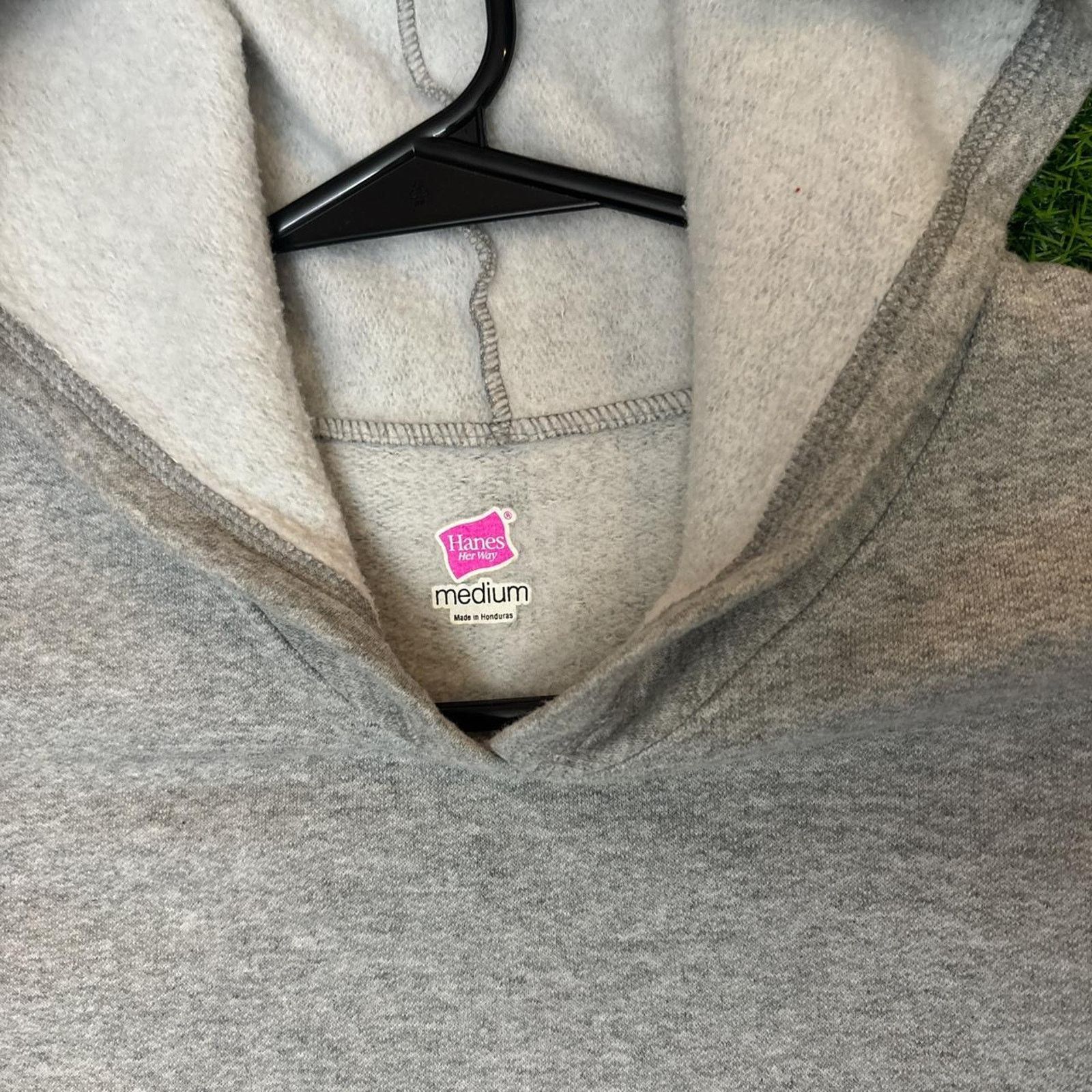Hanes Women's Retro Solid Grey Hoodie Size M / US 6-8 / IT 42-44 - 3 Thumbnail