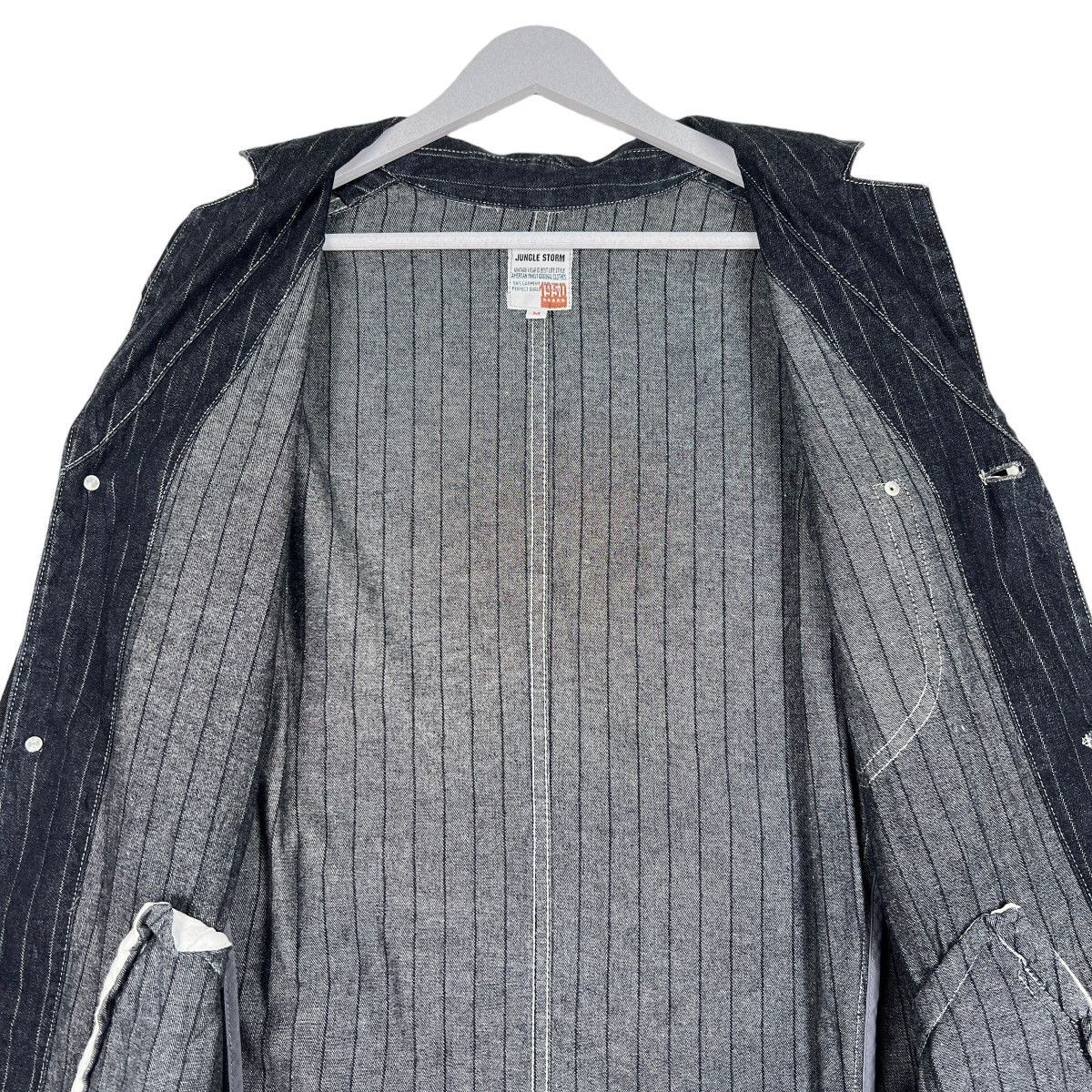 Japanese Brand 🔥 JUNGLE STORM HIKORY STRIPE CHORE JACKET Size US M / EU 48-50 / 2 - 12 Thumbnail