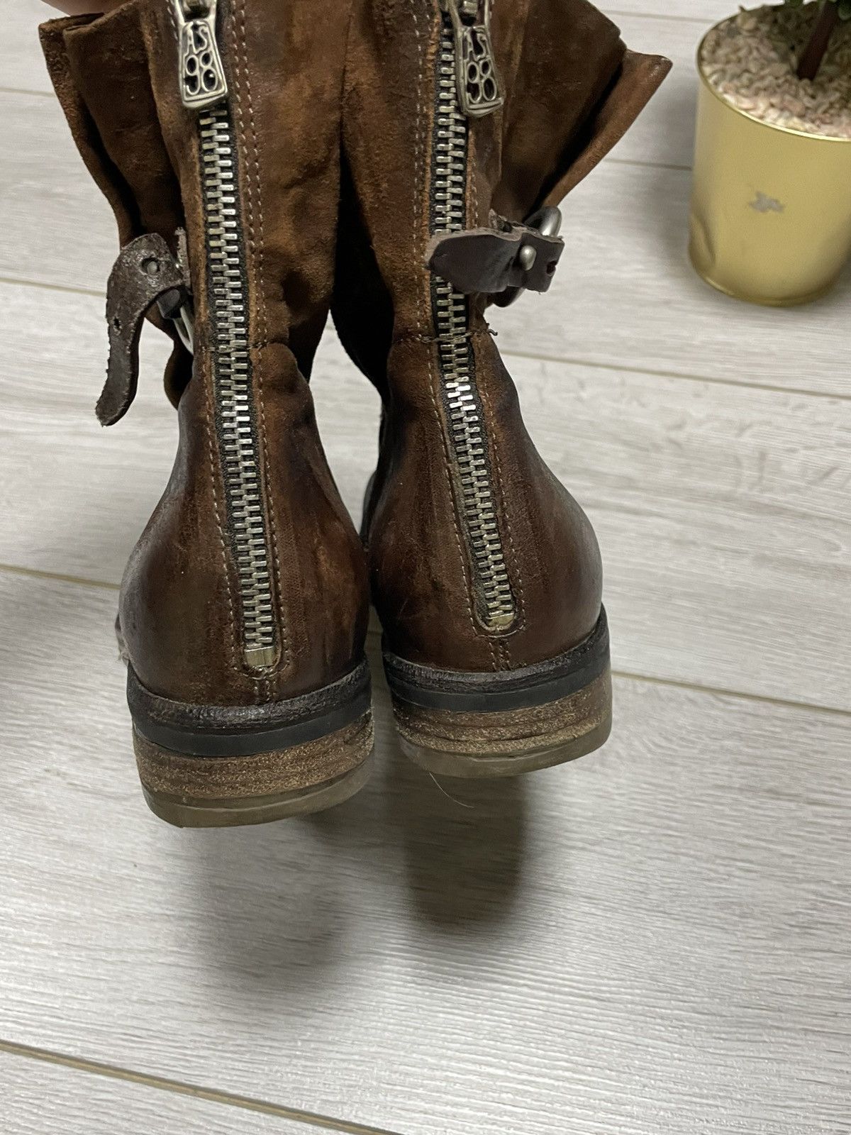 A.S.98 AS98 stitched engineered leather zip high boots eb0 Size US 9 / IT 39 - 11 Thumbnail