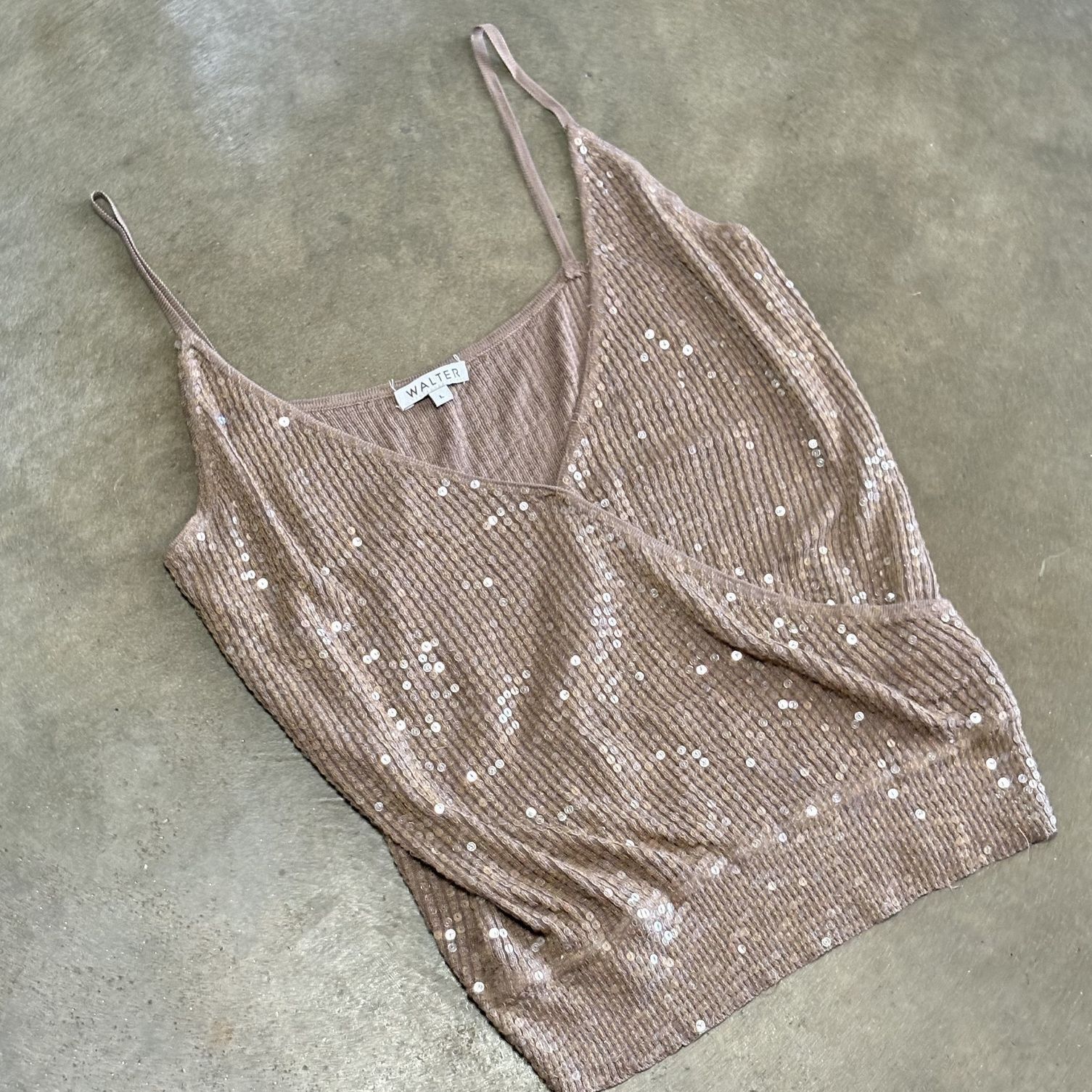 Walter Van Beirendonck Walter Women Sequin Silk Cashmere Blend Sleeveless Top Sz L Size L / US 10 / IT 46 - 2 Thumbnail