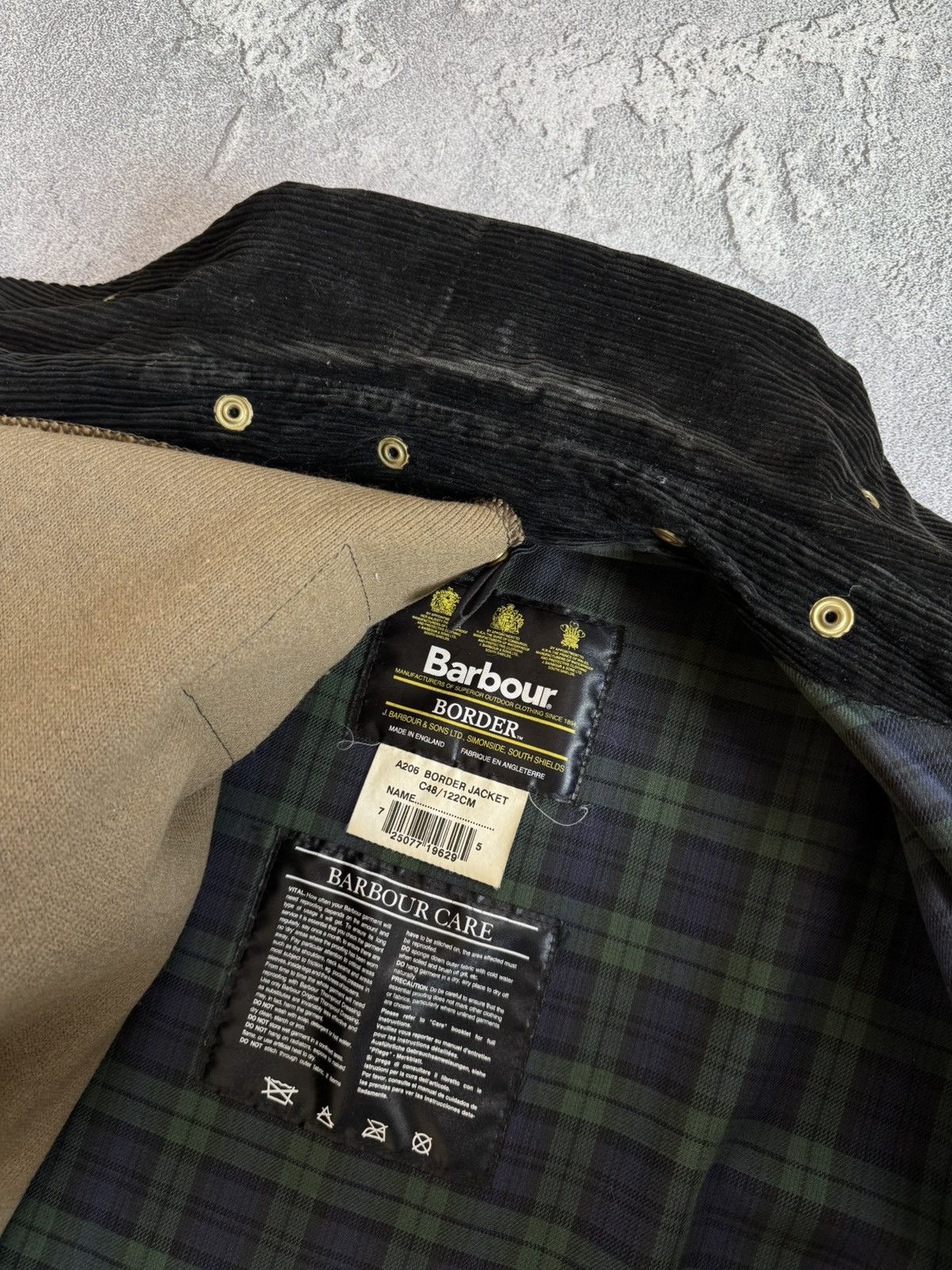 Barbour × Vintage Barbour A206 Border C48/112cm jacket + lining coat waxed wax Size US XL / EU 56 / 4 - 17 Thumbnail