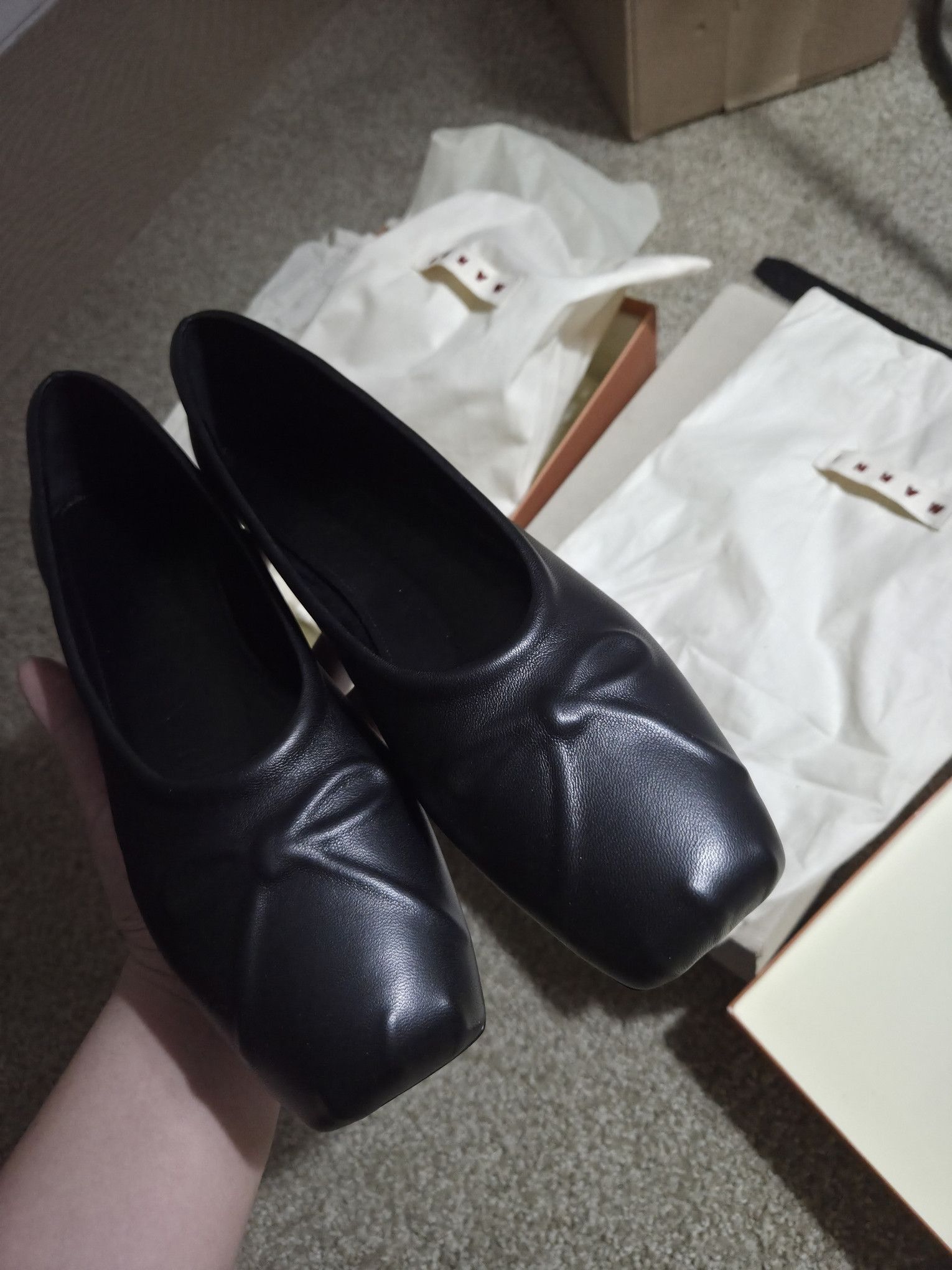 Marni Marni Black nappa leather Ballerina Flats Size US 8 / EU 41 - 3 Thumbnail