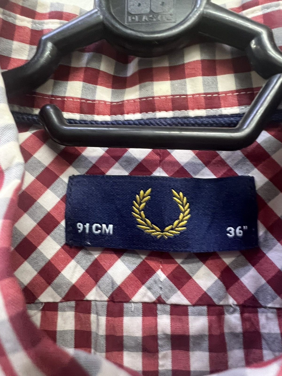 Fred Perry Fred Perry Burgundy Gingham Dress Shirt – Size M Size US M / EU 48-50 / 2 - 5 Thumbnail