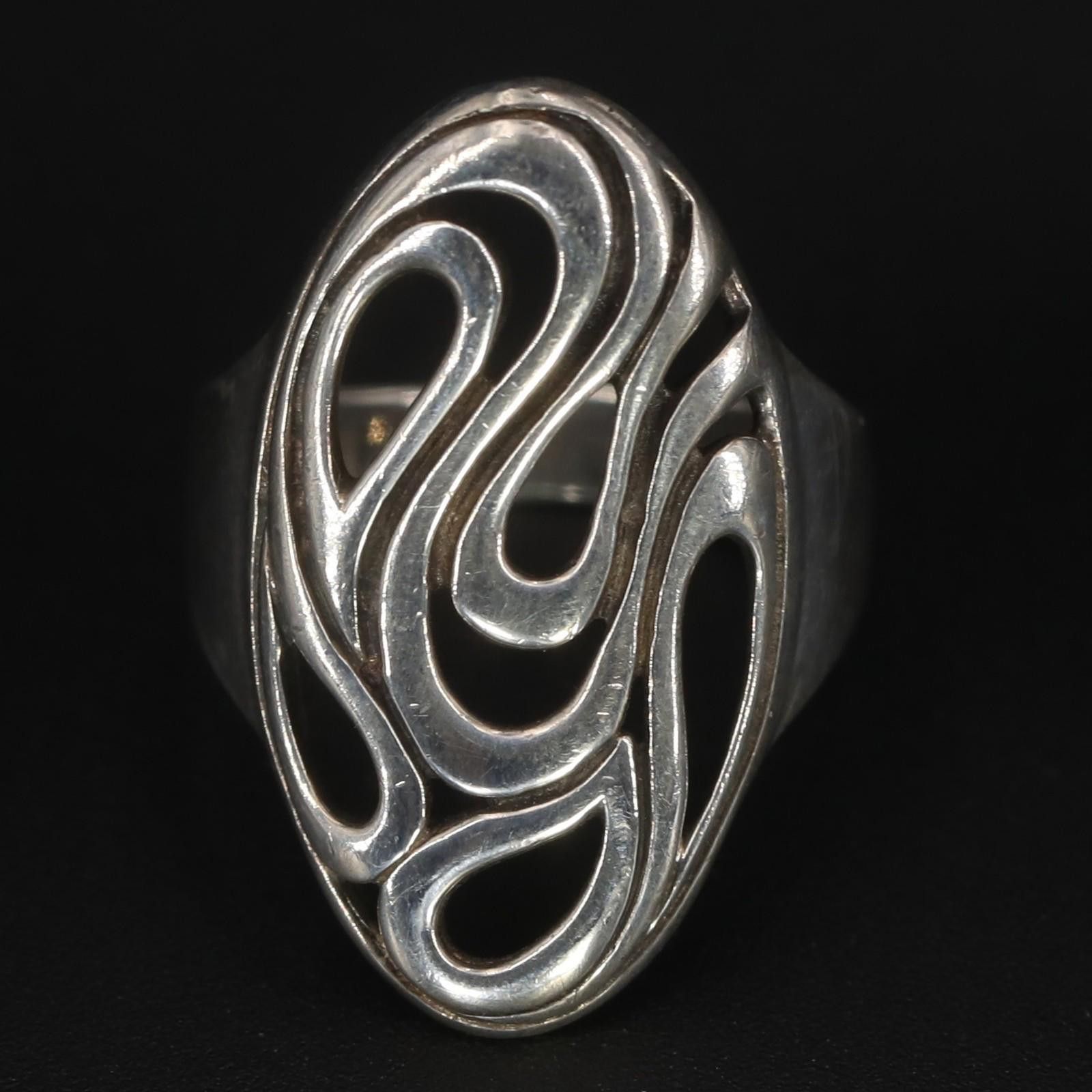 Other Sterling Silver Ati Athra Oval Wavy Teardrop Ring Size 8 Size ONE SIZE - 2 Thumbnail